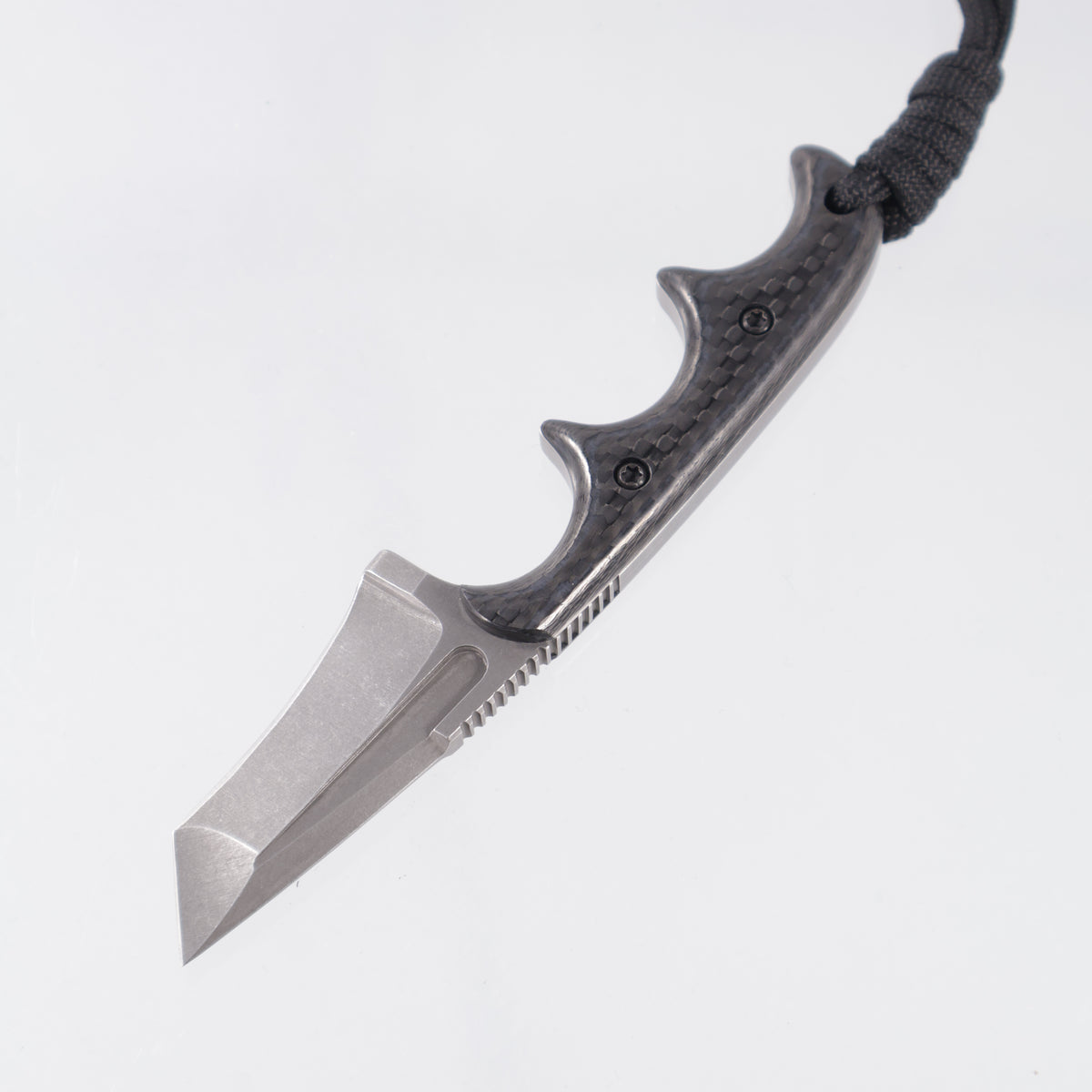 Alan Folts Minimalist X2 Recurve Tanto - Carbon Fiber Scales - Tumbled CPM-154