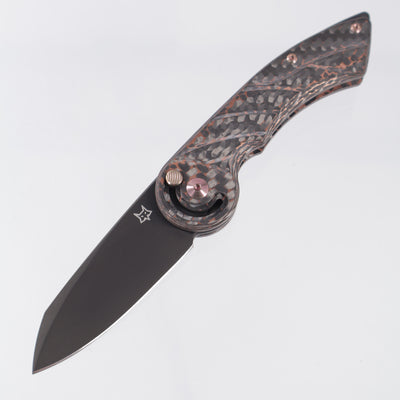 Fox Knives Radius - Copper Snakeskin Fat Carbon w/ Rosegold Hardware - Black PVD M390 - FX-550 CFB