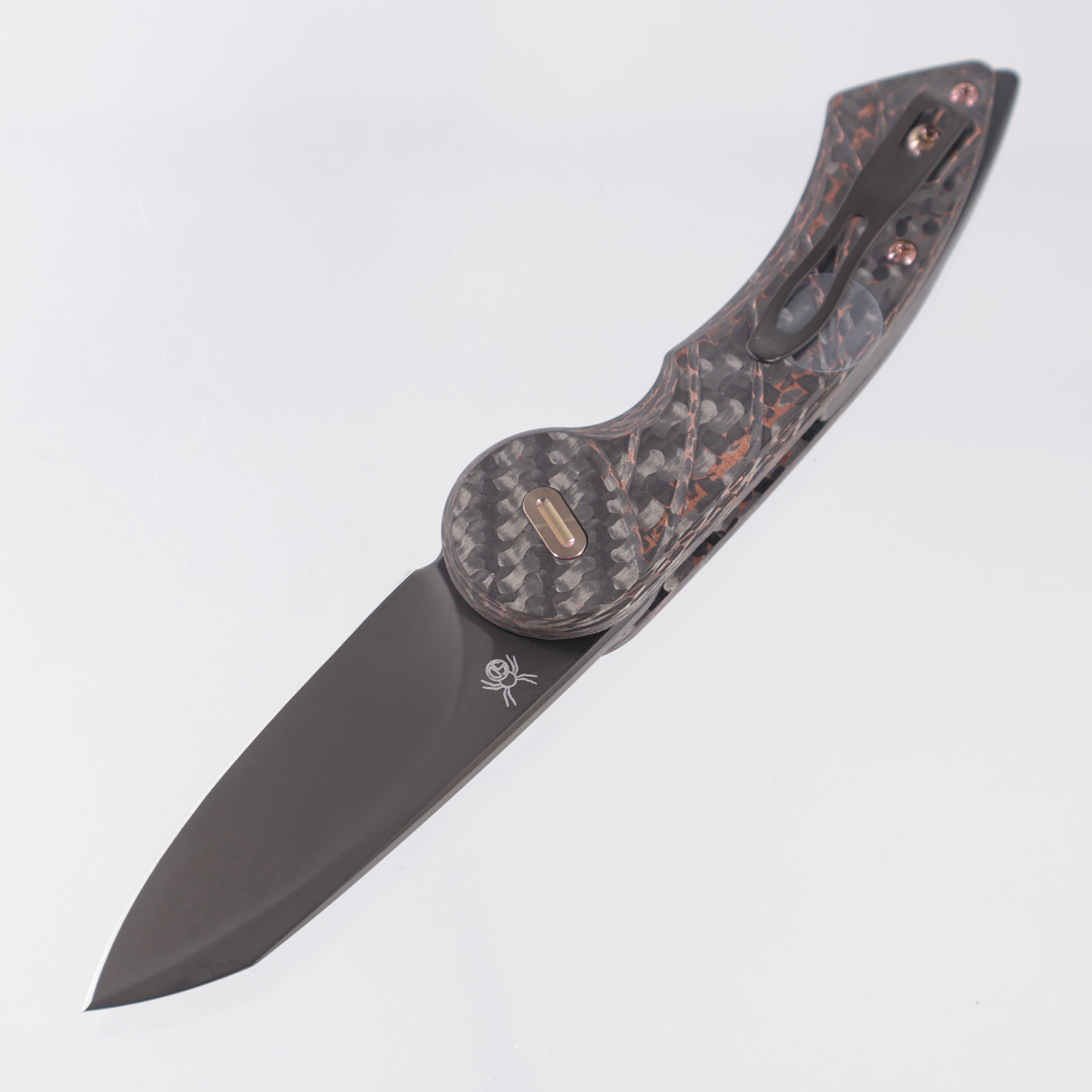 Fox Knives Radius - Copper Snakeskin Fat Carbon w/ Rosegold Hardware - Black PVD M390 - FX-550 CFB