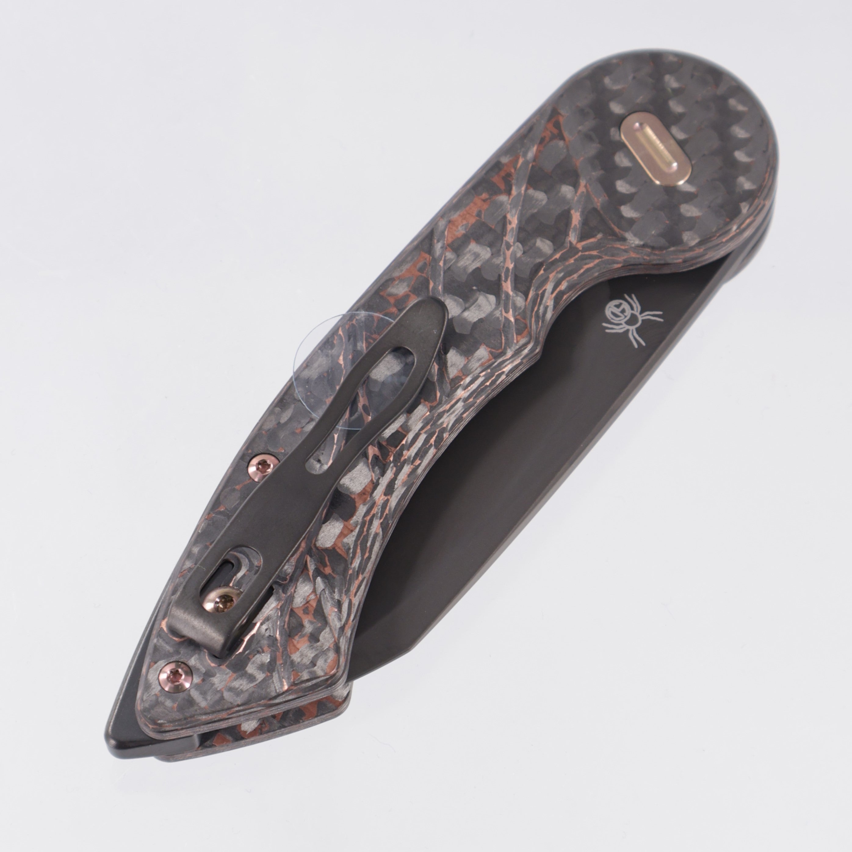 Fox Knives Radius - Copper Snakeskin Fat Carbon w/ Rosegold Hardware - Black PVD M390 - FX-550 CFB