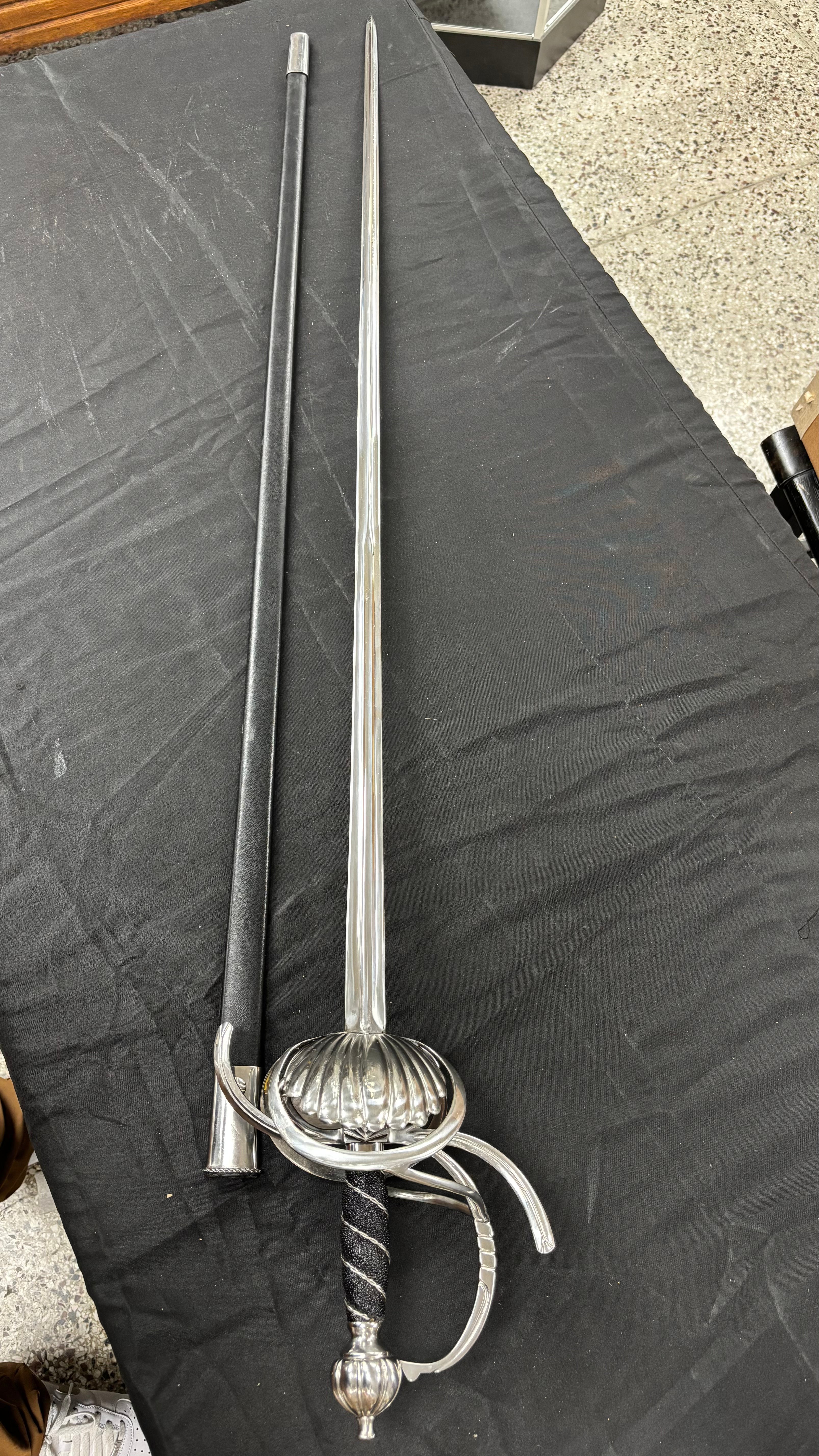 Cold Steel Ribbed Shell Swept Hilt Rapier BR86