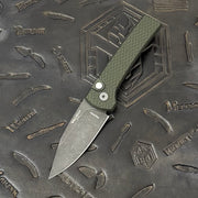 Pro-Tech Scapegoat Compact - Green Carbide Texture Aluminum w/ Black Lip Pearl Button - Acidwash Magnacut - BSA26.Scapegoat.2