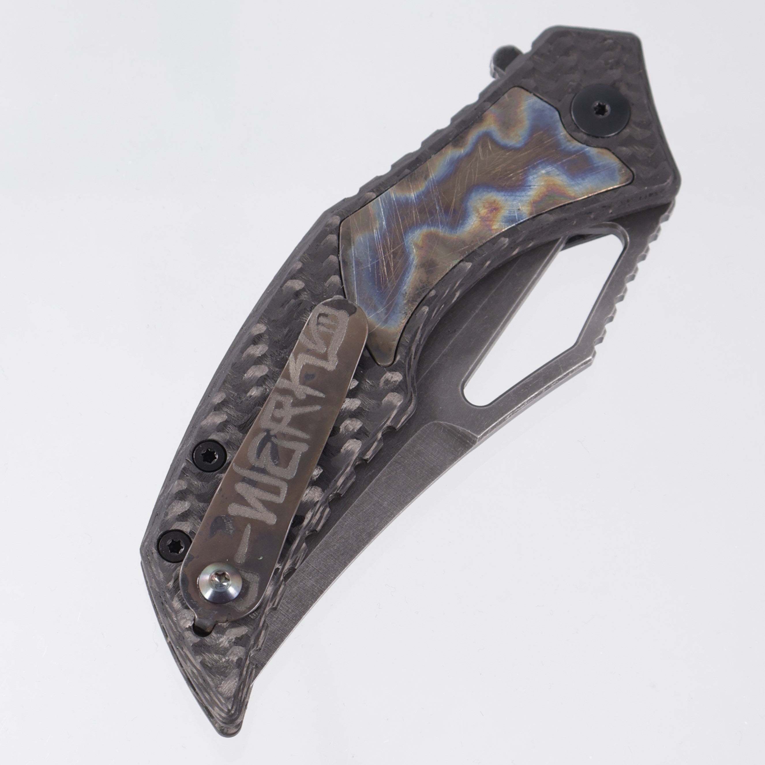 G-Werks Backstrom - Twill Carbon Fiber w/ Dumpster Fire Inlays - Acid Rain 3V Sean Marfione Slum Grind