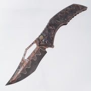 G-Werks Backstrom - Dark Matter Copper Carbon Fiber w/ Flamed Hardware - Baker Forge Damascus Sean Marfione Slum Grind