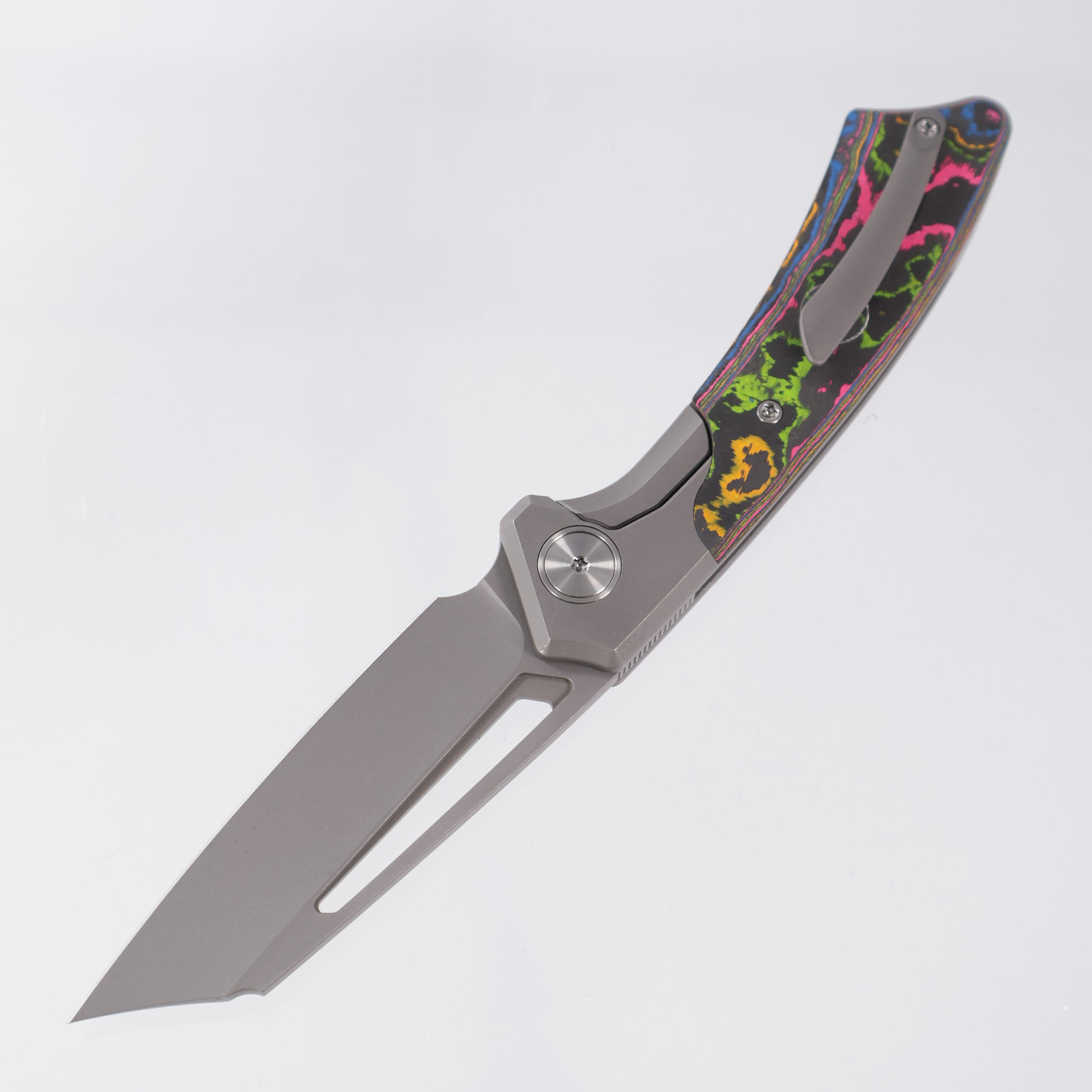 Gecko Customz Knifeworks Pictus Bolster Lock - Darkwash Titanium & 80s Camo Carbon - Darkwash S90V - BR-OP Exclusive