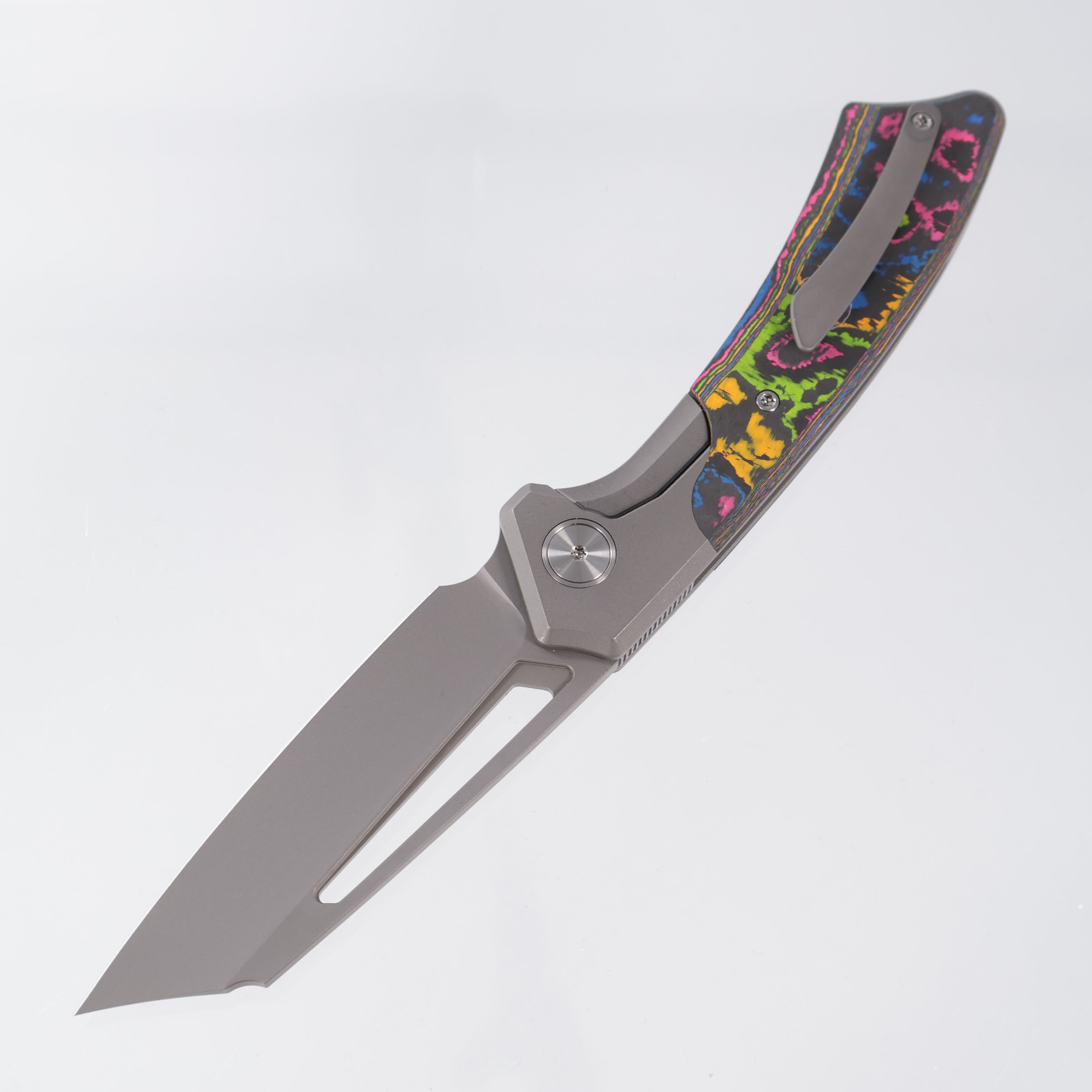 Gecko Customz Knifeworks Pictus XL Bolster Lock - Darkwash Titanium & 80s Camo Carbon - Darkwash S90V - BR-OP Exclusive