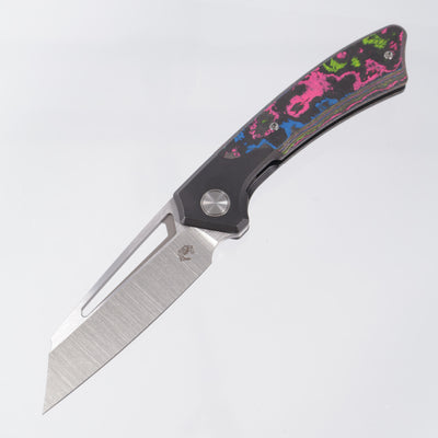 Gecko Customz Knifeworks Pictus XL Bolster Lock - Blackwash Titanium & 80s Camo Carbon - Satin S90V - BR-OP Exclusive