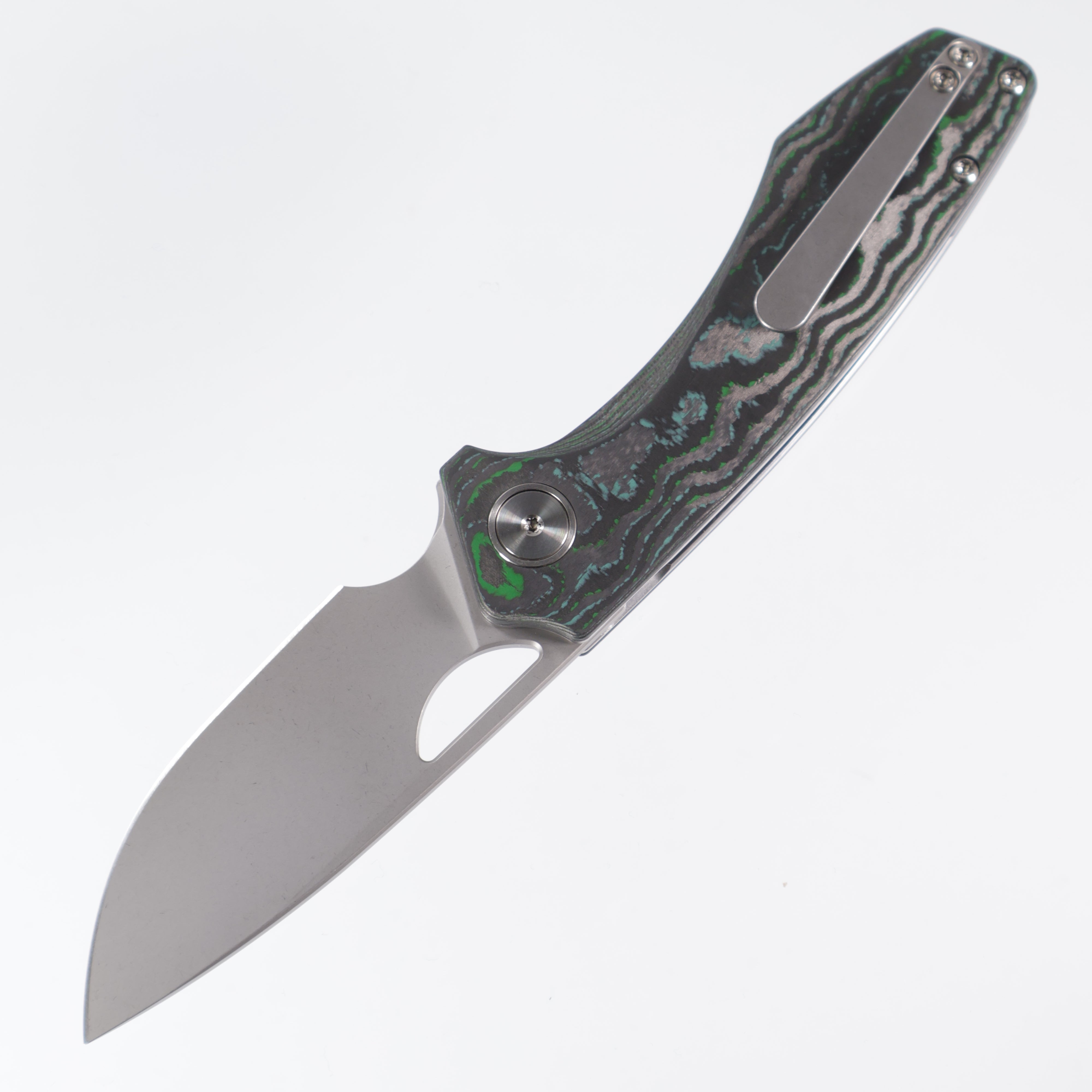 Gecko Customz Knifeworks - Sikorae Lite Non-Flipper - Kelp Bed Camo Carbon - Stonewash Magnacut