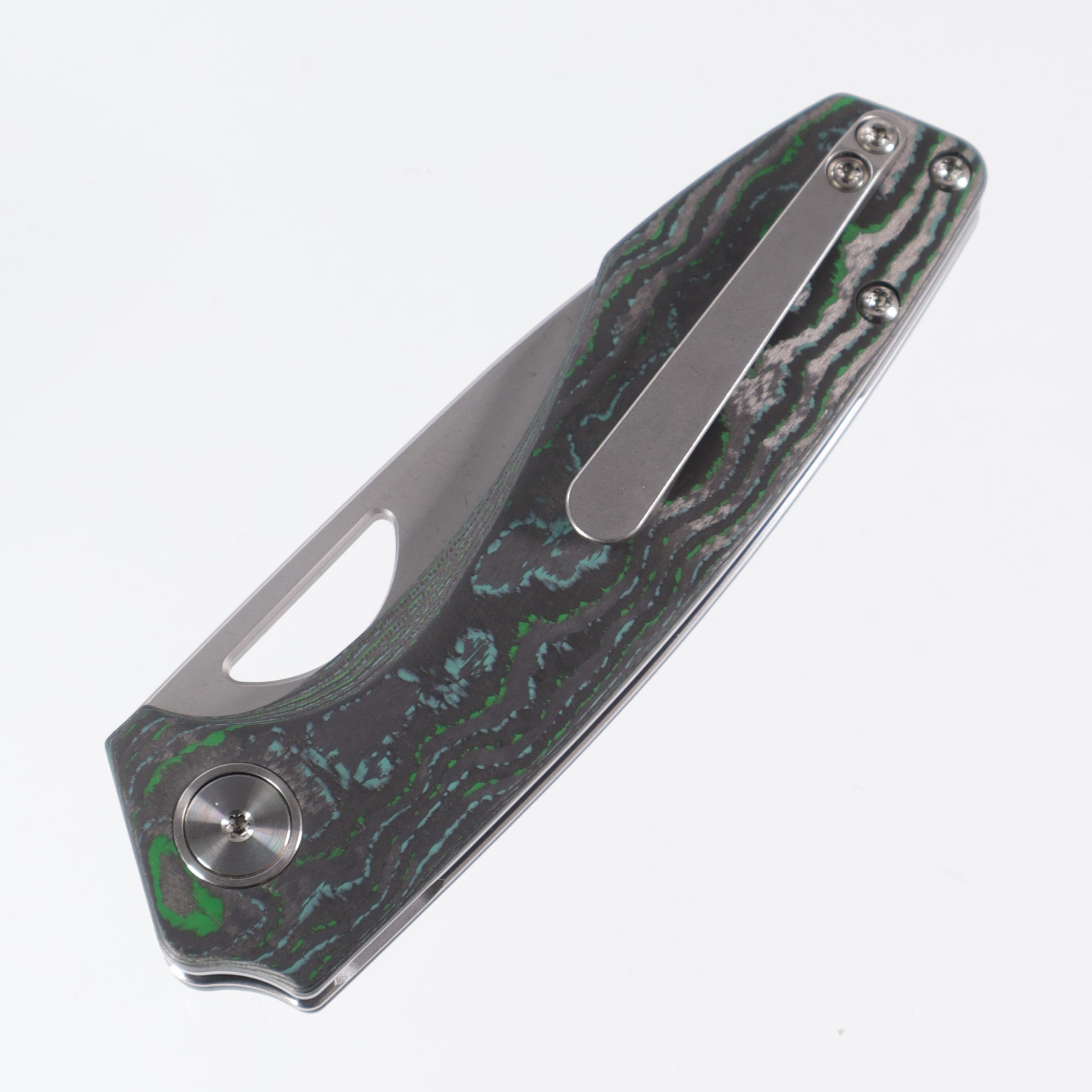 Gecko Customz Knifeworks - Sikorae Lite Non-Flipper - Kelp Bed Camo Carbon - Stonewash Magnacut