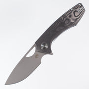 Gecko Customz Knifeworks - Sikorae Lite Flipper - Black Pearl Camo Carbon - Stonewash Magnacut