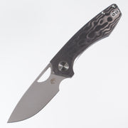 Gecko Customz Knifeworks - Sikorae Lite Non-Flipper - Black Pearl Camo Carbon - Stonewash Magnacut