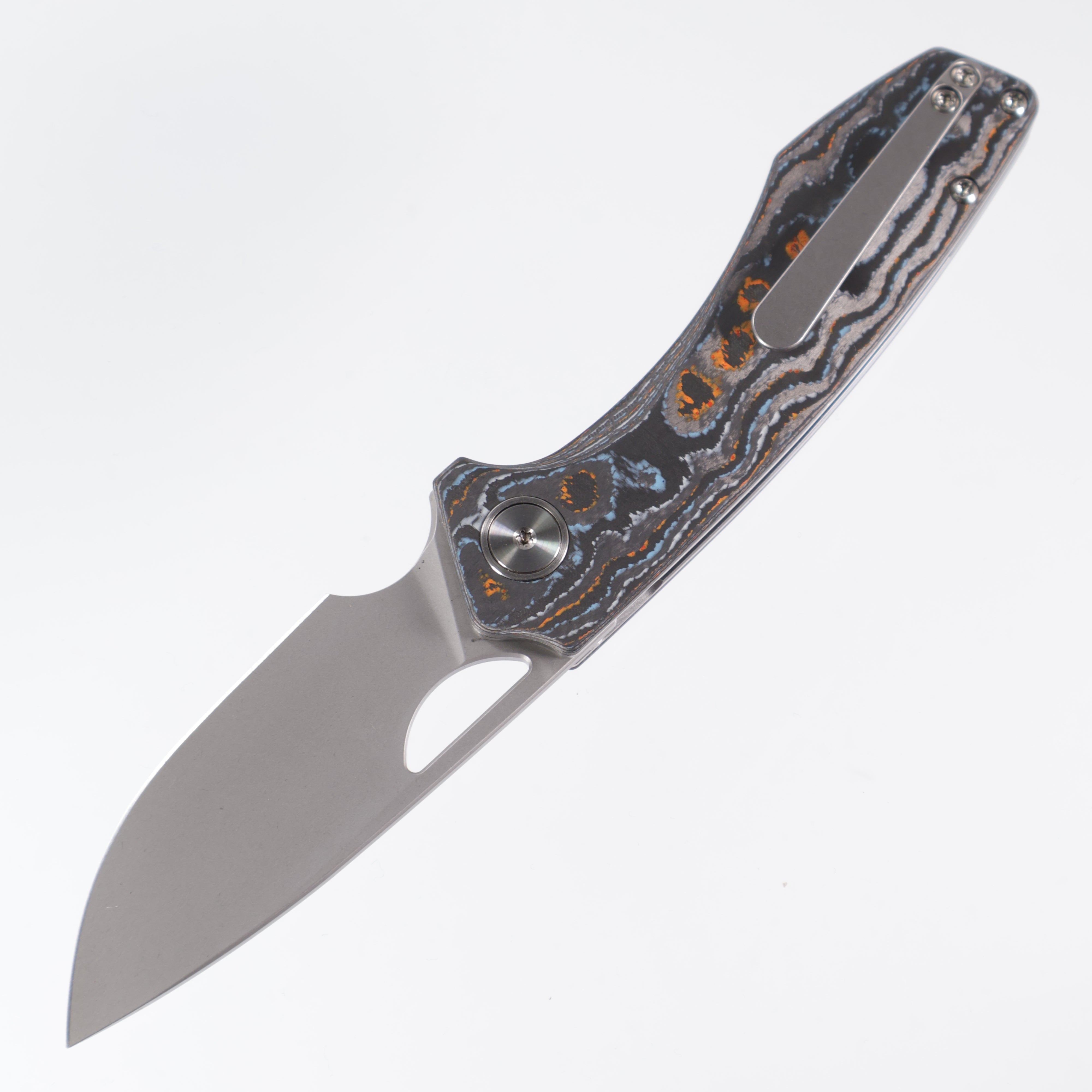 Gecko Customz Knifeworks - Sikorae Lite Non-Flipper - Gulf Camo Carbon - Stonewash Magnacut