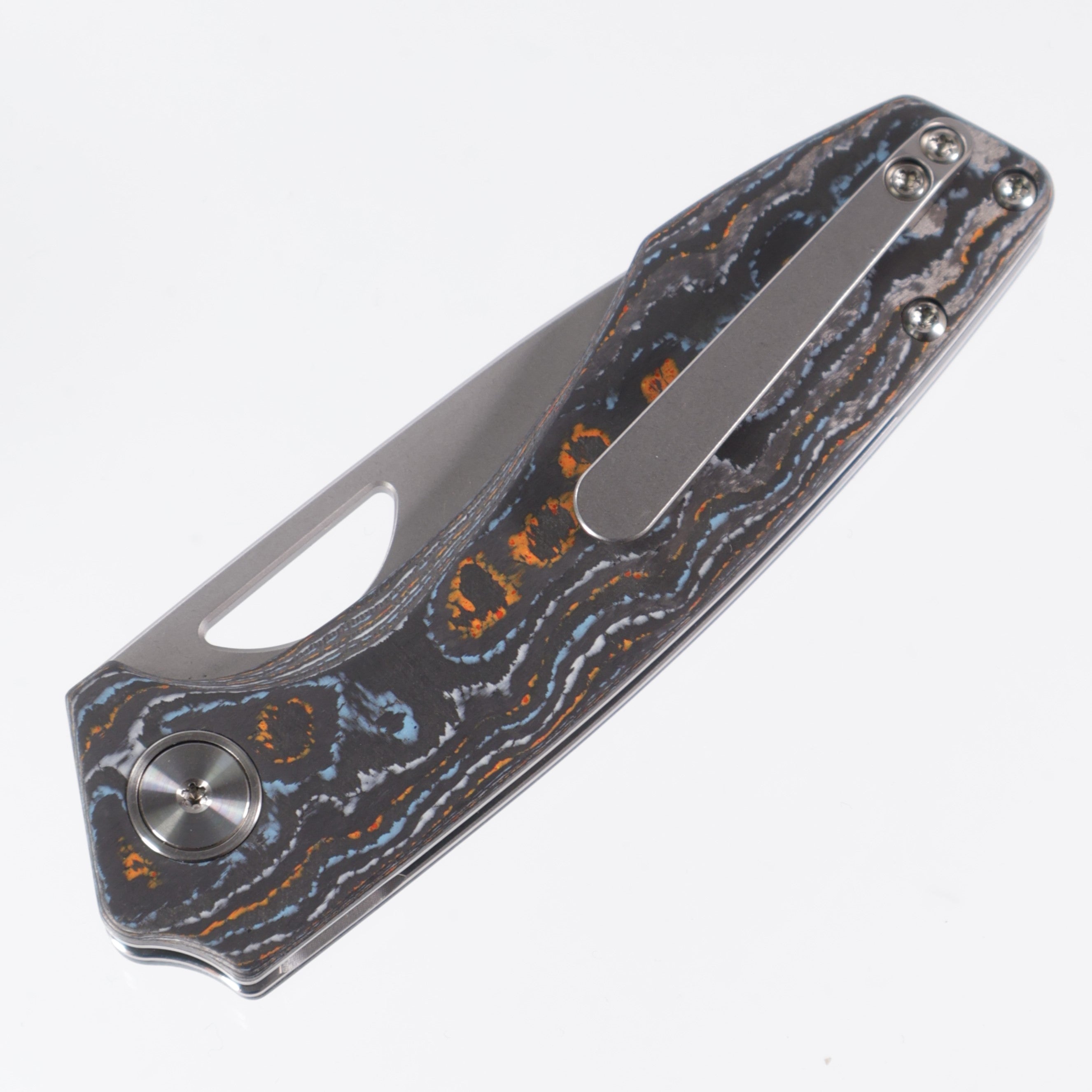 Gecko Customz Knifeworks - Sikorae Lite Non-Flipper - Gulf Camo Carbon - Stonewash Magnacut