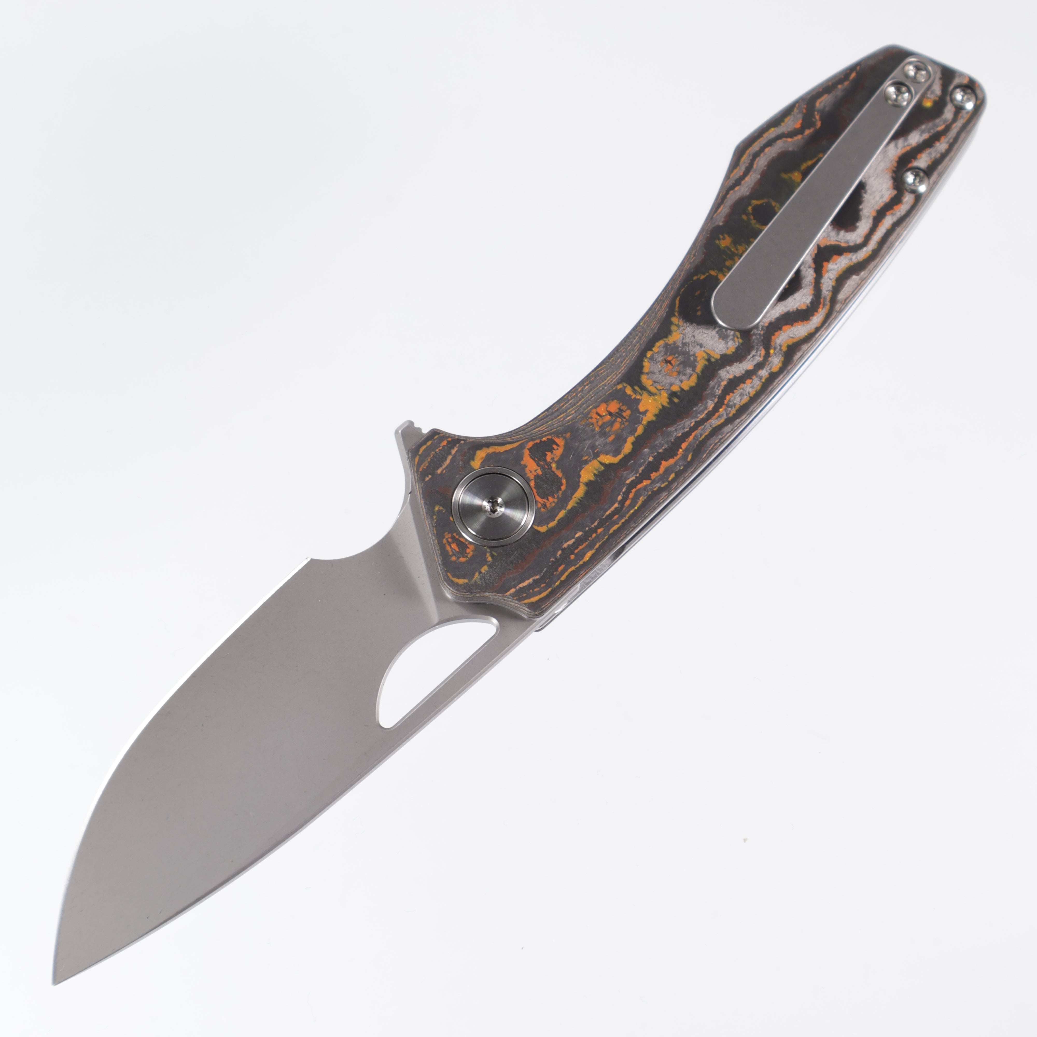 Gecko Customz Knifeworks - Sikorae Lite Flipper - 70s Camo Carbon - Stonewash Magnacut