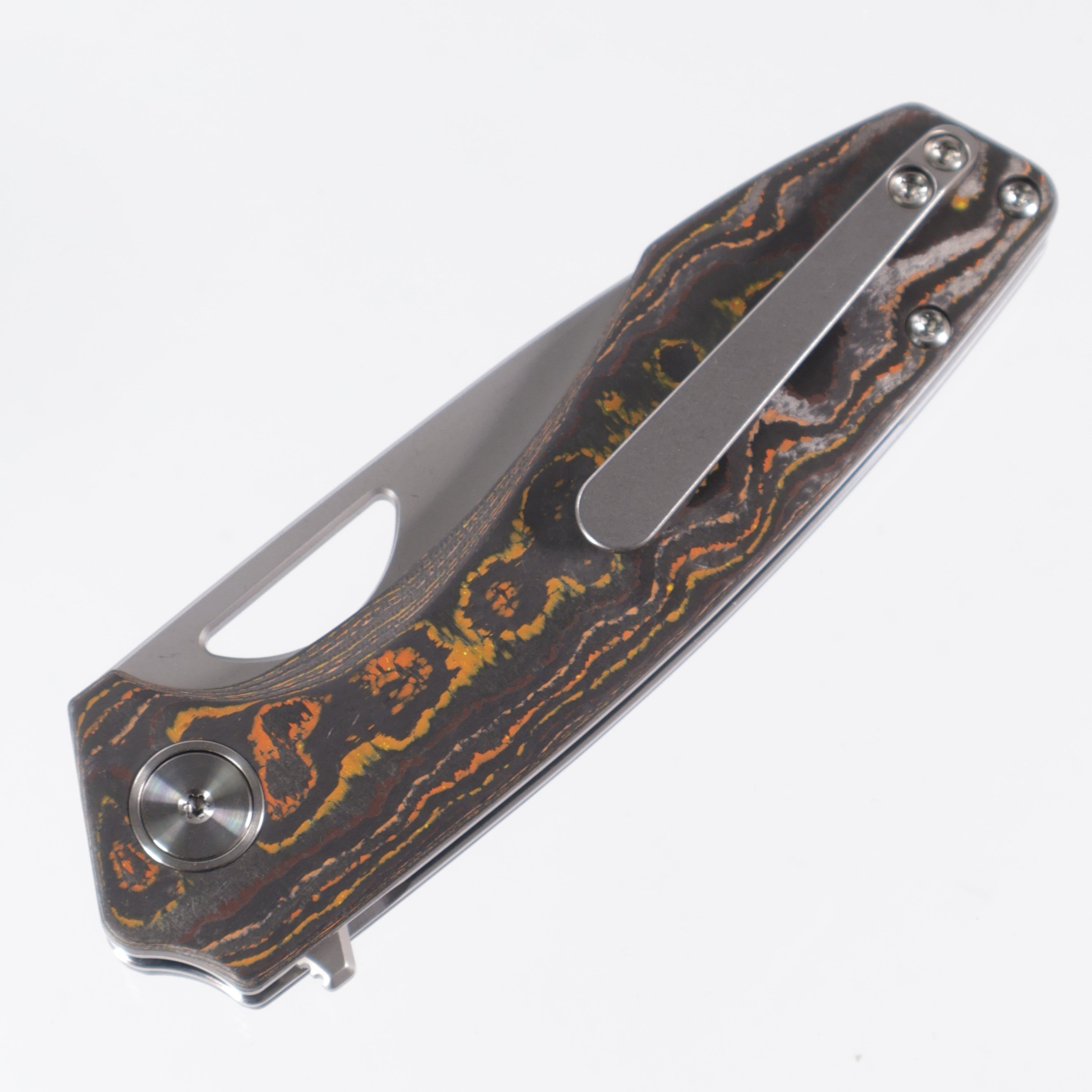 Gecko Customz Knifeworks - Sikorae Lite Flipper - 70s Camo Carbon - Stonewash Magnacut