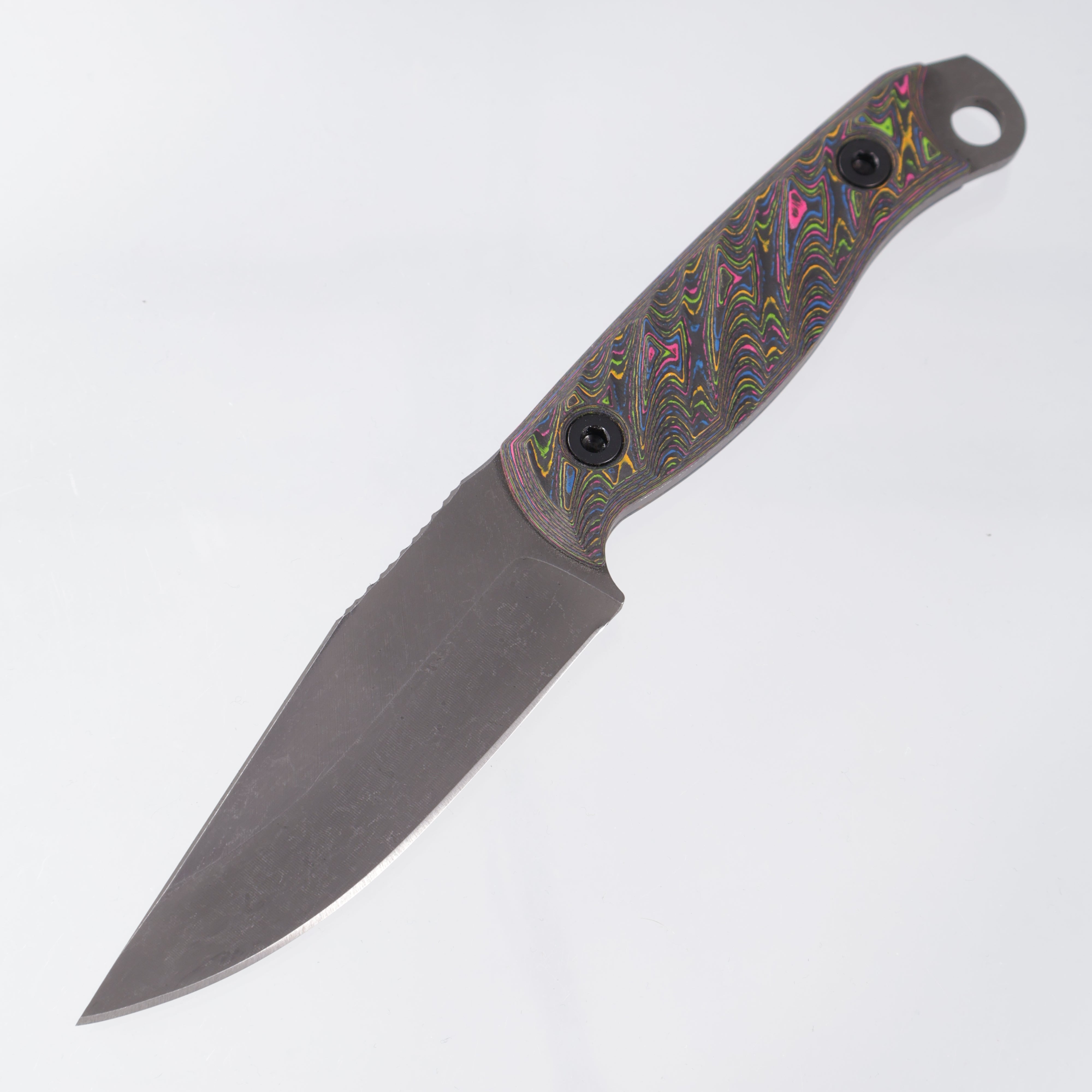 Half Face Blades Crow Jr. - Textured 80s Camo Carbon Scales - Dark Stonewash S45VN - BROP Exclusive