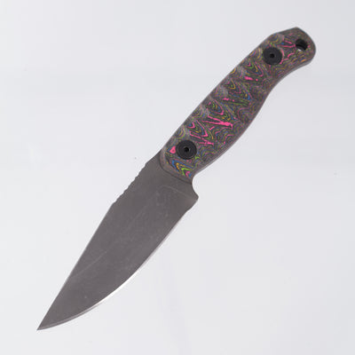 Half Face Blades Feather Light - Textured 80s Camo Carbon Scales - Dark Stonewash S45VN - BROP Exclusive