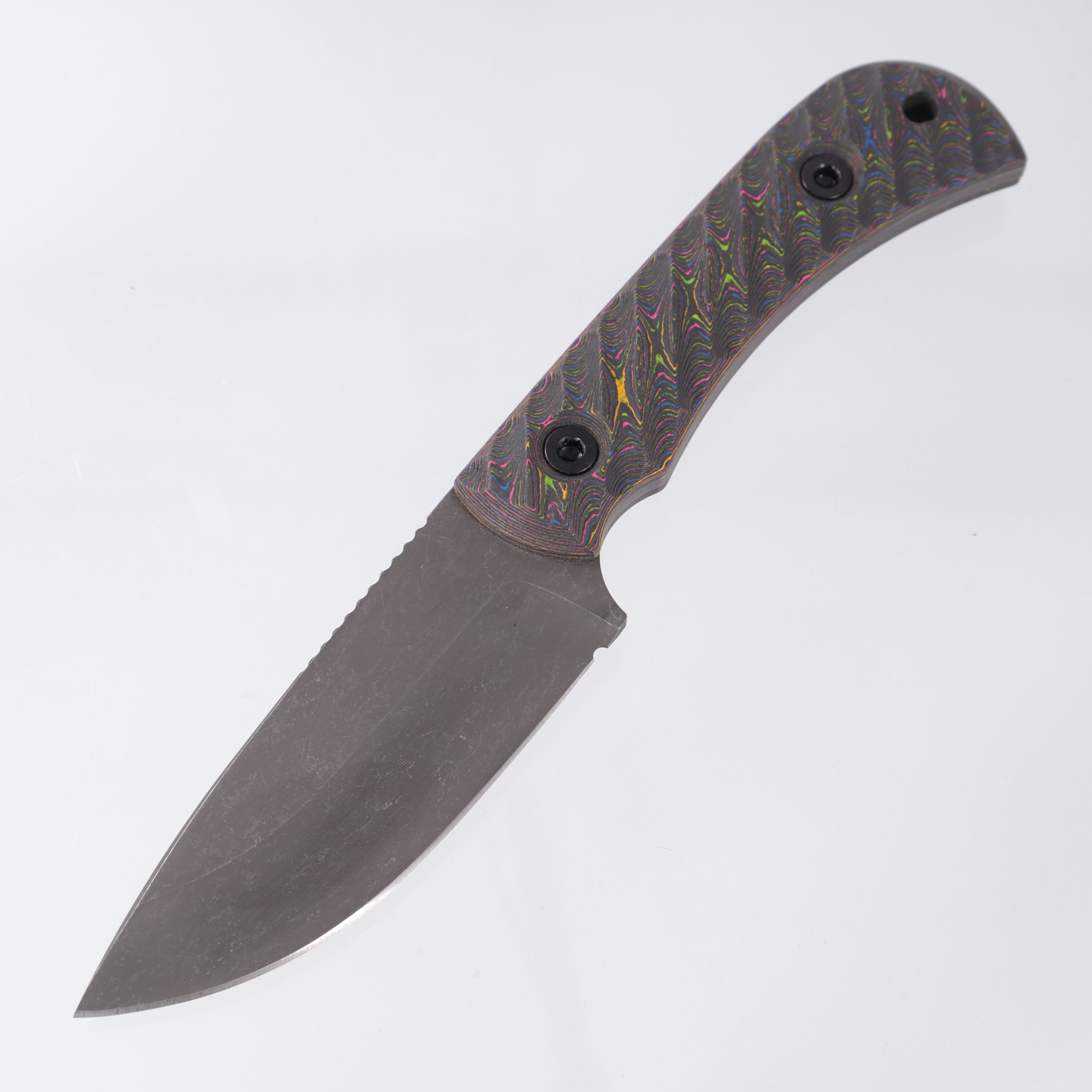 Half Face Blades Cav - Textured 80s Camo Carbon Scales - Dark Stonewash S45VN - BROP Exclusive