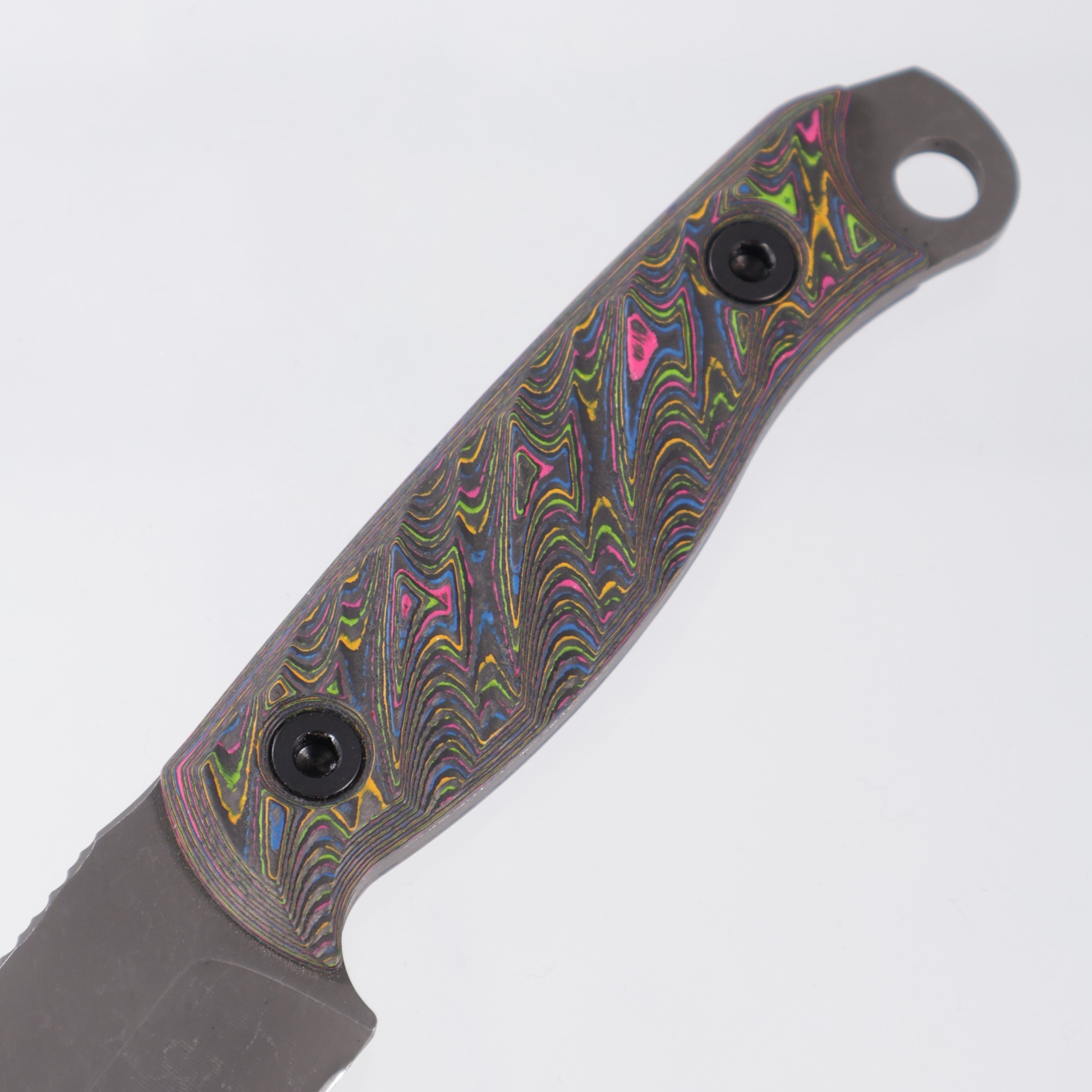 Half Face Blades Crow Jr. - Textured 80s Camo Carbon Scales - Dark Stonewash S45VN - BROP Exclusive