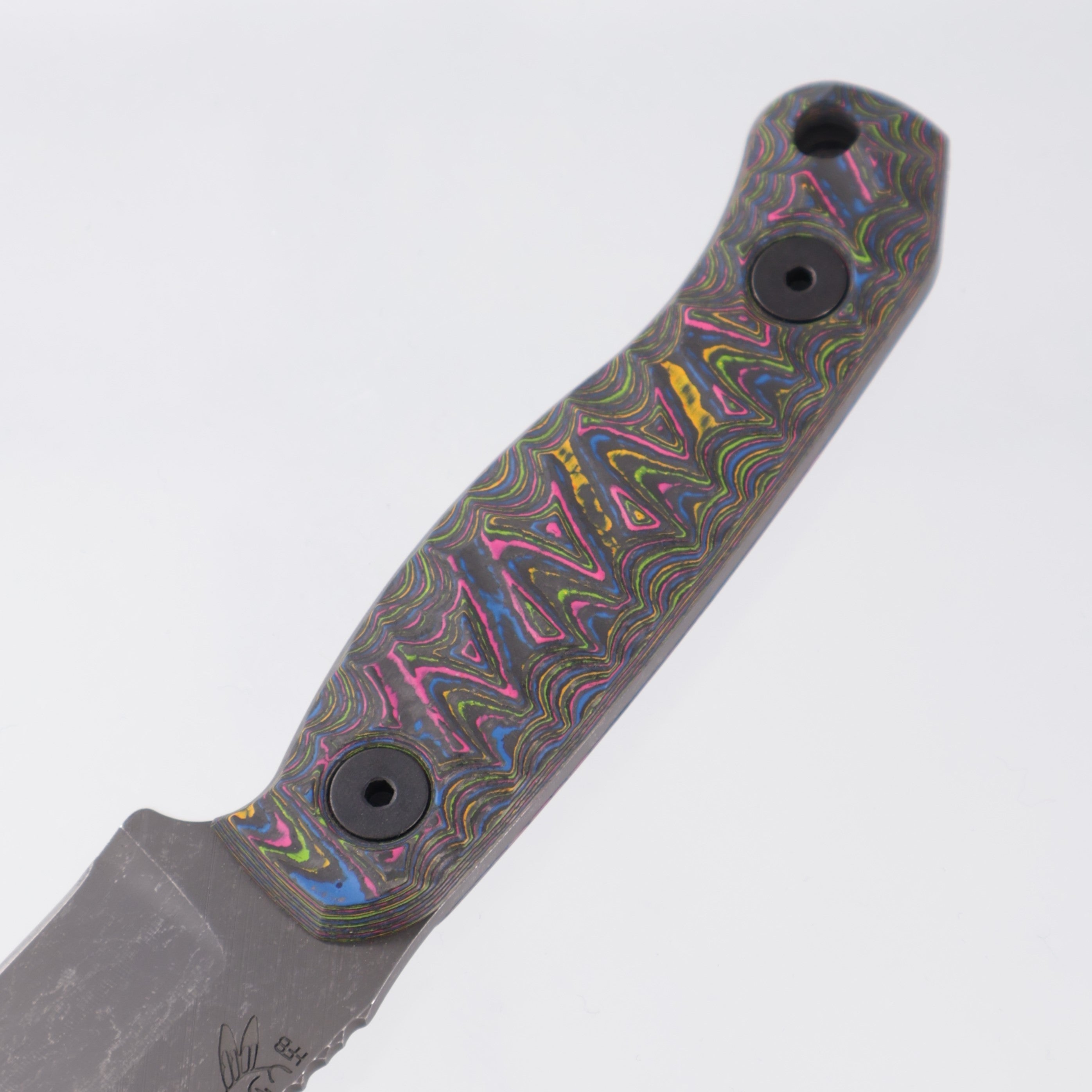 Half Face Blades Feather Light - Textured 80s Camo Carbon Scales - Dark Stonewash S45VN - BROP Exclusive