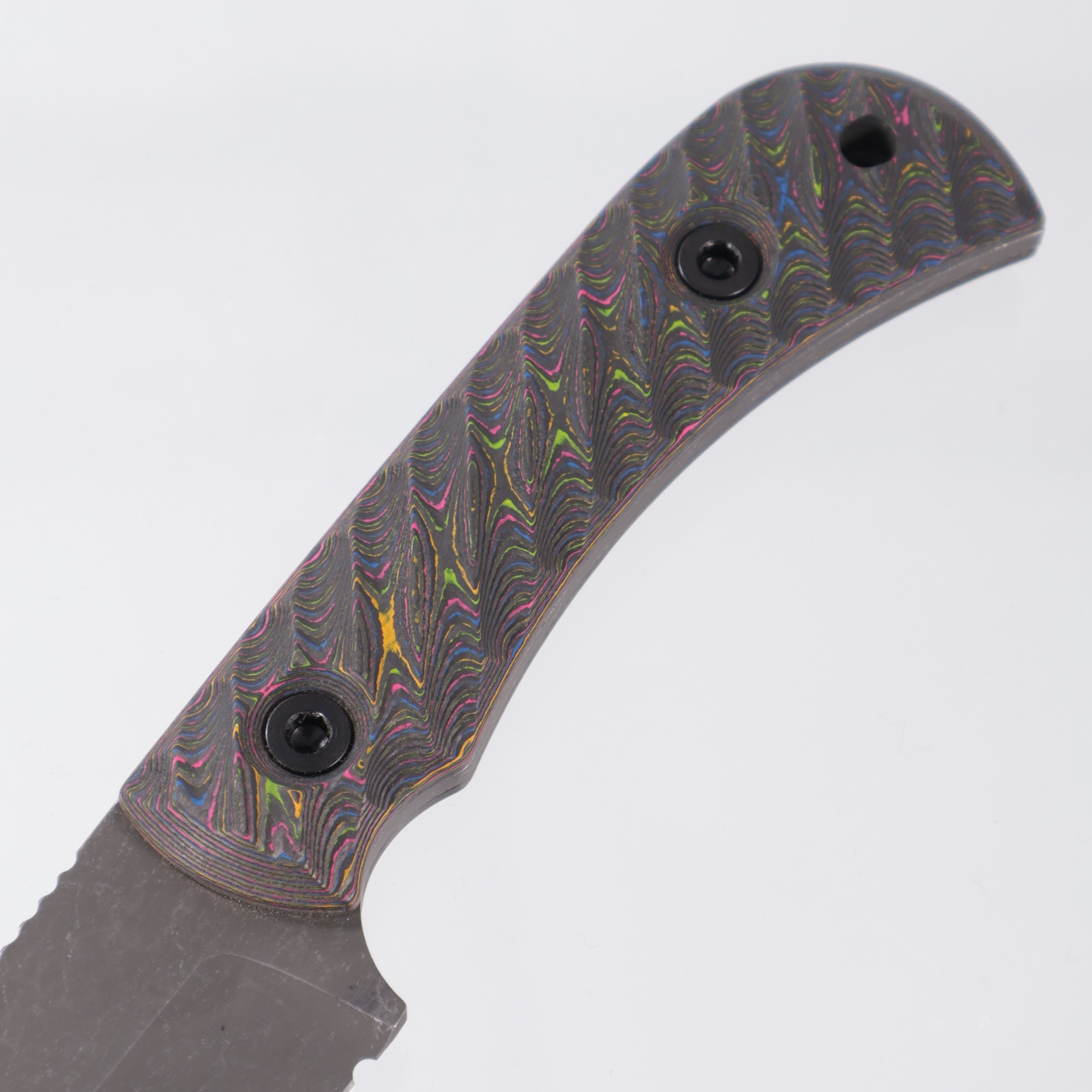 Half Face Blades Cav - Textured 80s Camo Carbon Scales - Dark Stonewash S45VN - BROP Exclusive