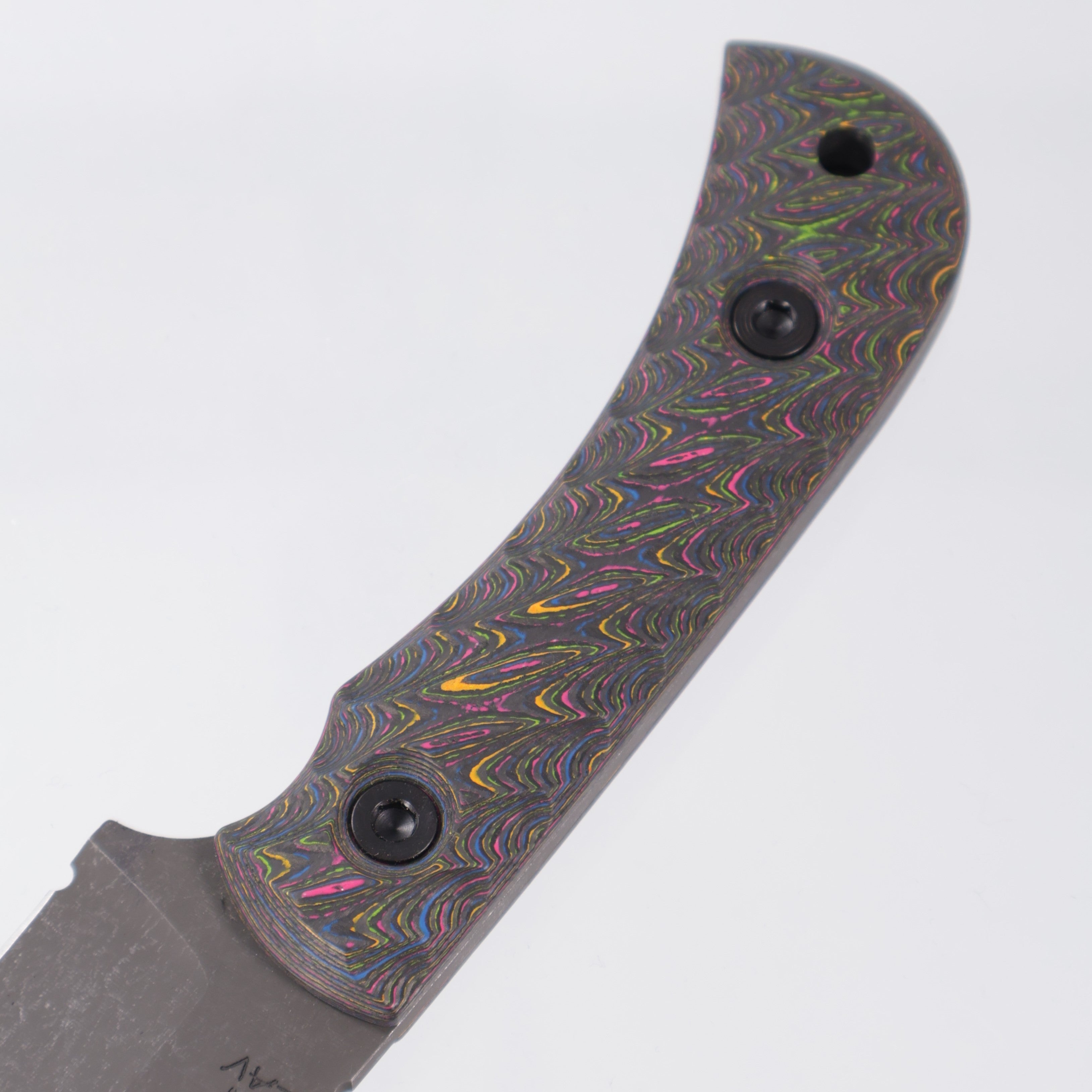 Half Face Blades Cav - Textured 80s Camo Carbon Scales - Dark Stonewash S45VN - BROP Exclusive