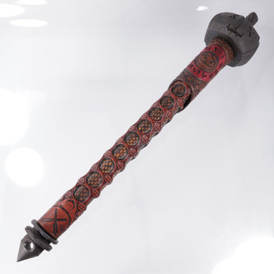 Hatestick Pumpkin Stick - Dyed Python Skin Base Wrap - Large Windowed Pumpkin Work - Doom Pumpkin Overstrike