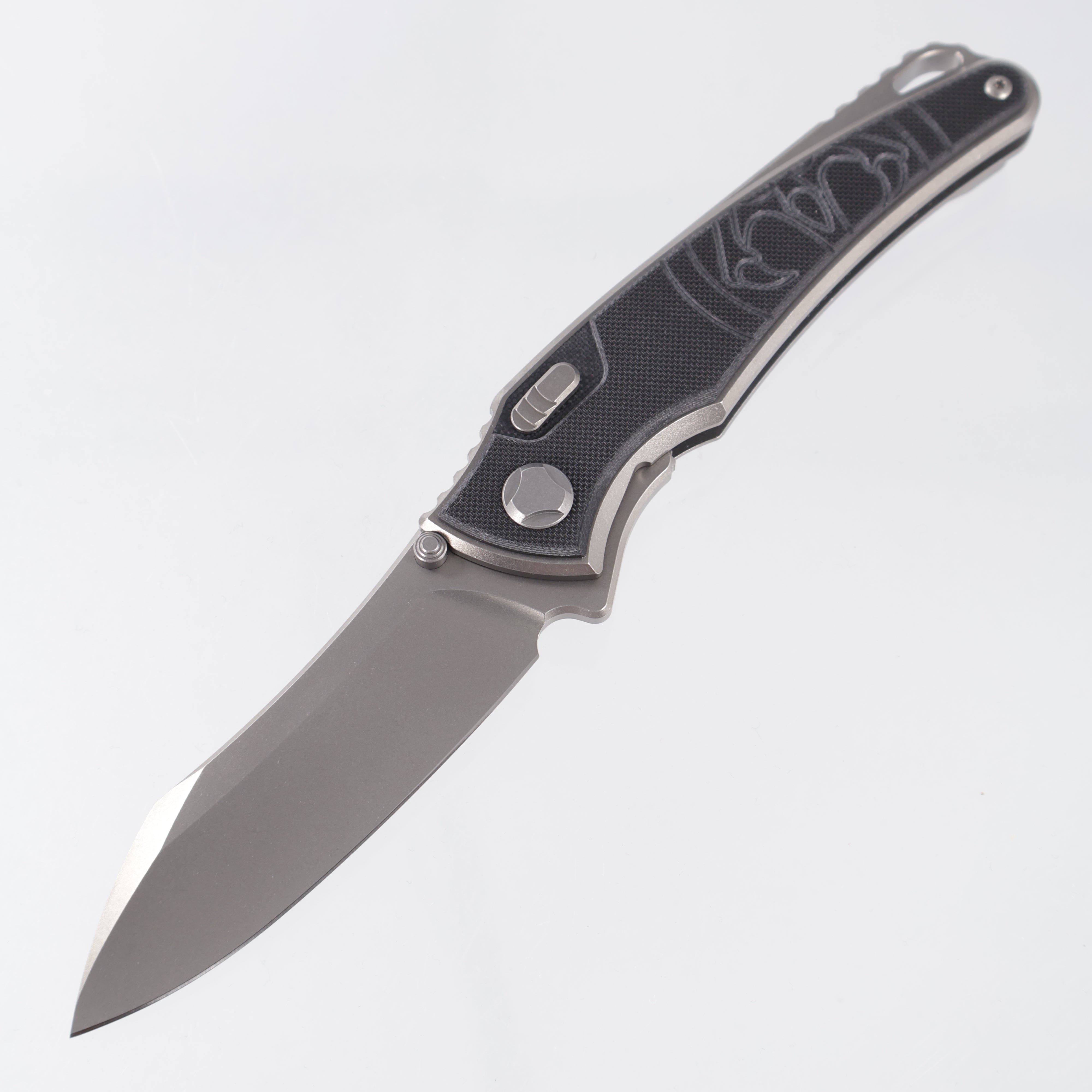 Hawk Knives Talon - Brightwash Titanium w/ Black G10 - Brightwash M390