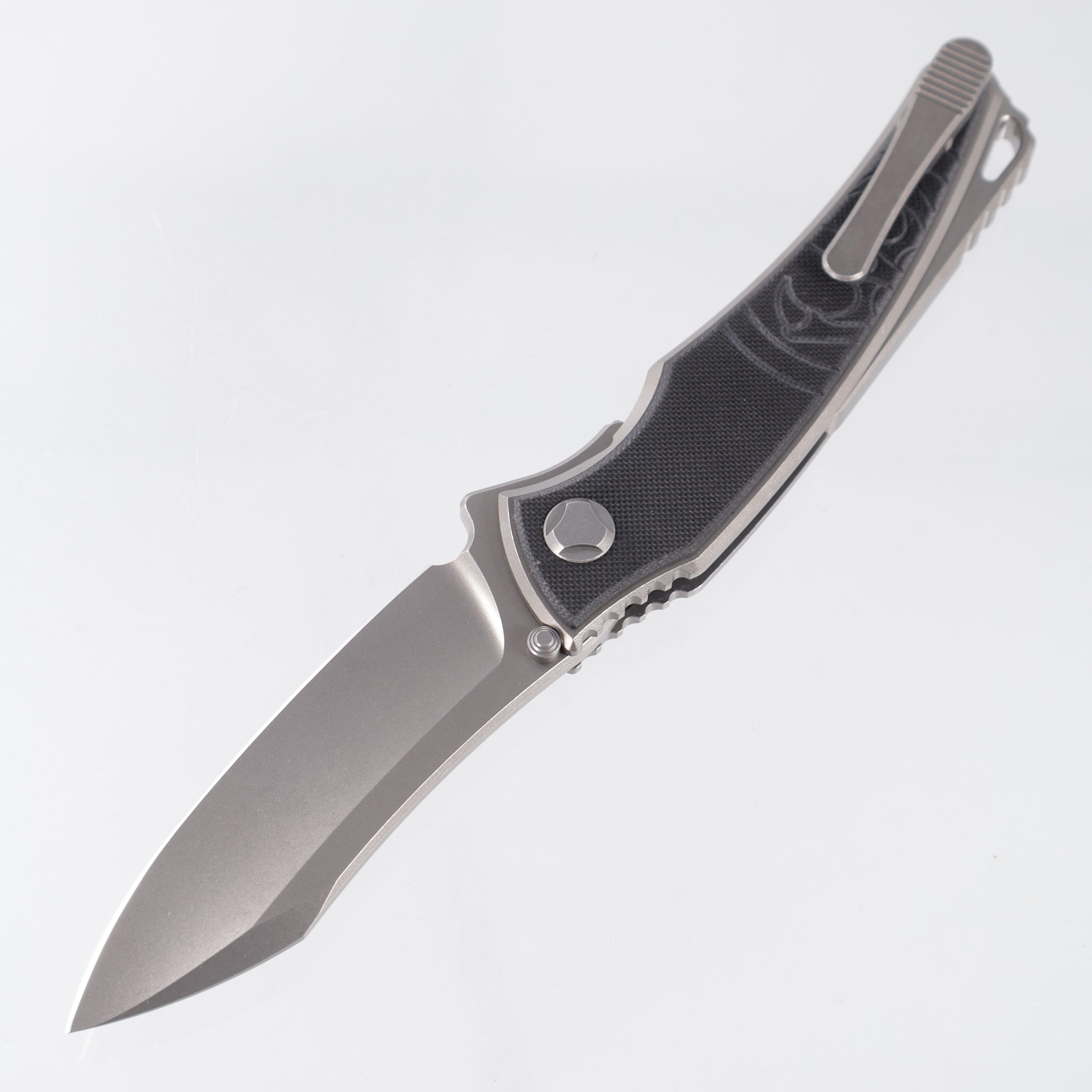 Hawk Knives Talon - Brightwash Titanium w/ Black G10 - Brightwash M390
