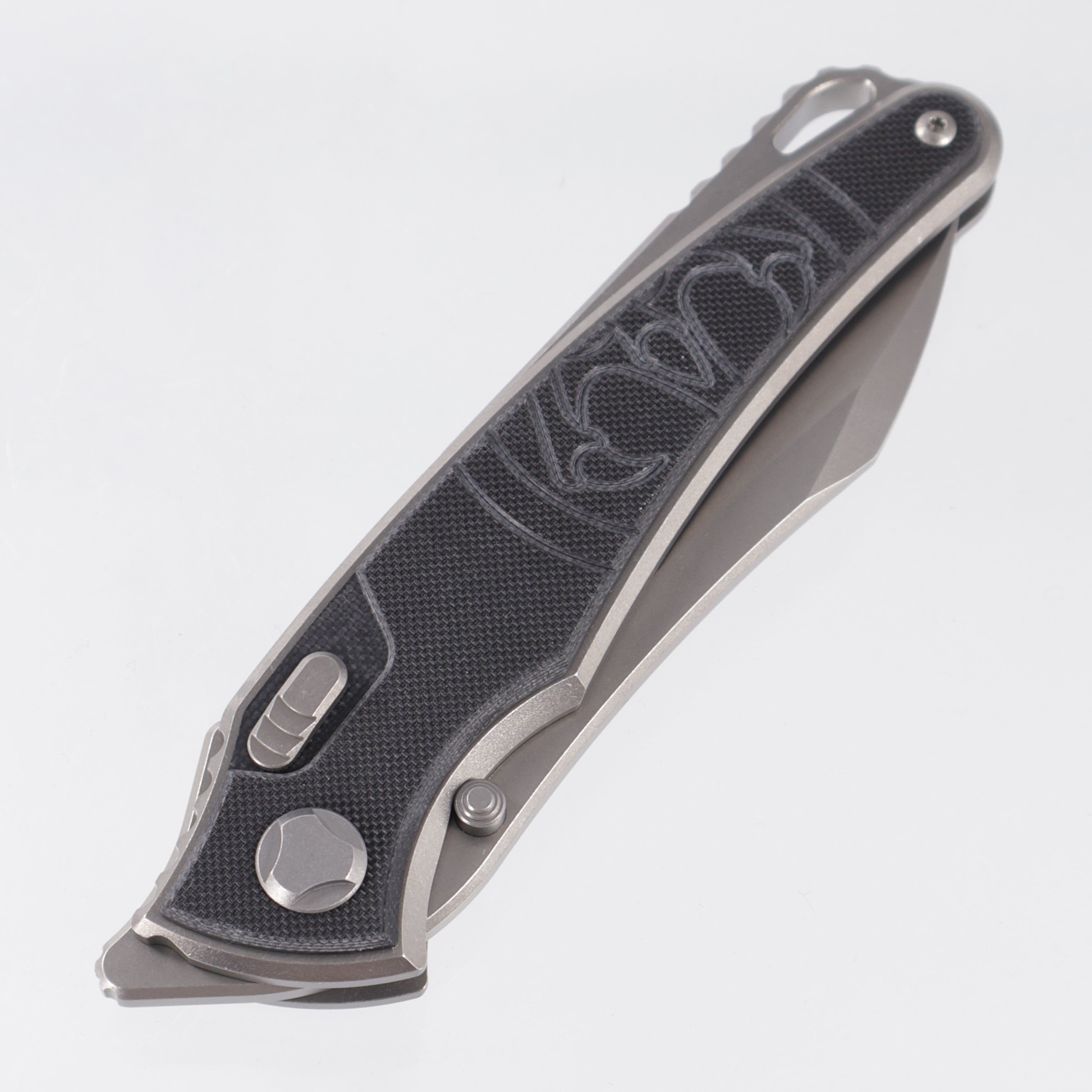 Hawk Knives Talon - Brightwash Titanium w/ Black G10 - Brightwash M390