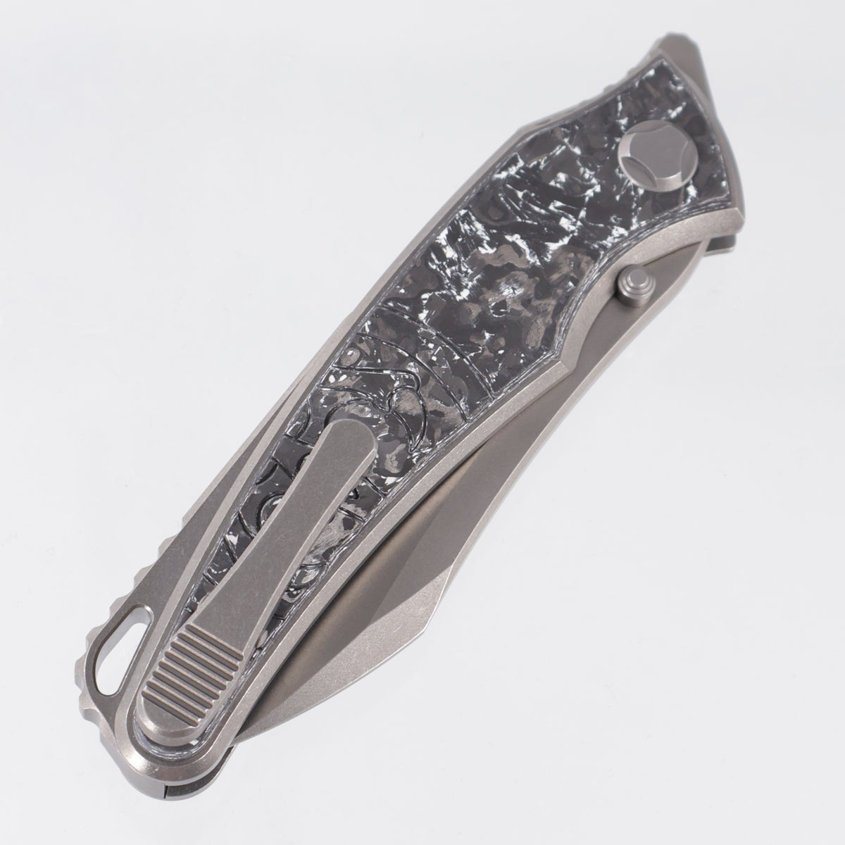 Hawk Knives Talon - Brightwash Titanium w/ White TechnoCarbo - Brightwash M390
