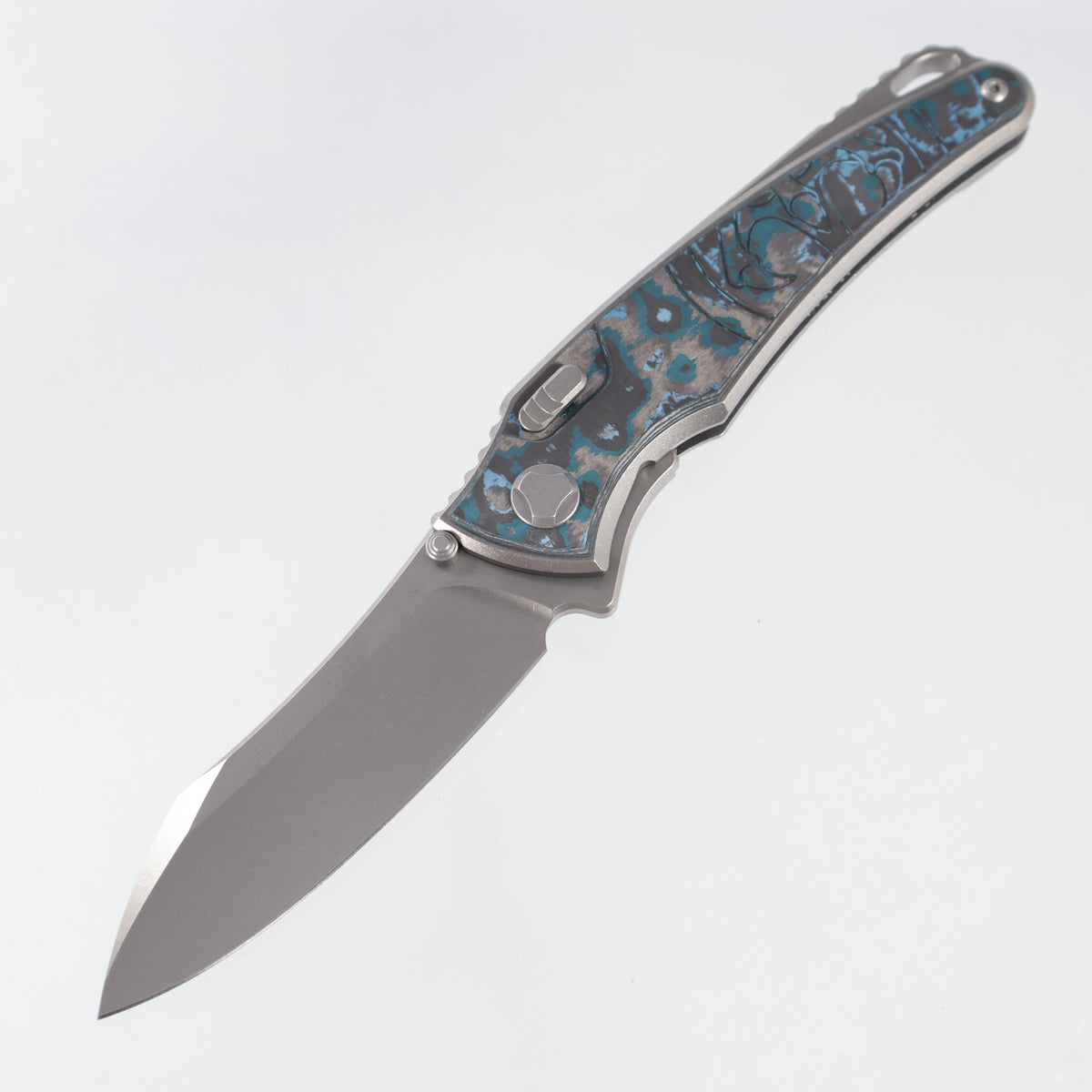 Hawk Knives Talon - Brightwash Titanium w/ Artctic Storm Fat Carbon - Brightwash M390