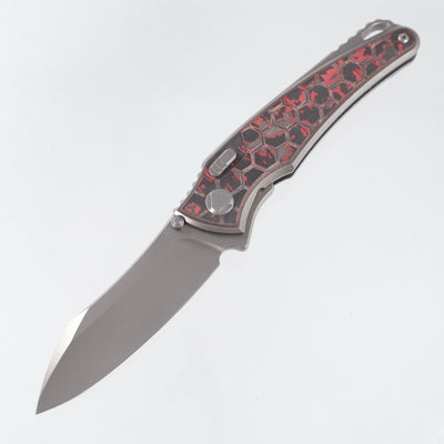 Hawk Knives Talon - Brightwash Titanium w/ Honeycomb Lava Flow Fat Carbon - Brightwash M390