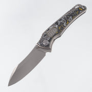 Hawk Knives Talon Auto - Brightwash Titanium w/ Giants Camo Carbon - Brightwash M390