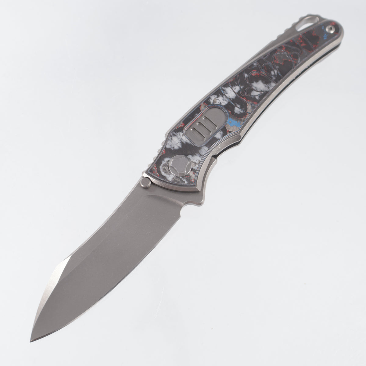 Hawk Knives Talon Auto - Brightwash Titanium w/ America Camo Carbon - Brightwash M390