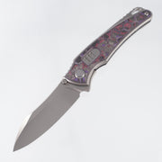 Hawk Knives Talon Auto - Brightwash Titanium w/ Honeycomb Purple Haze Fat Carbon - Brightwash M390