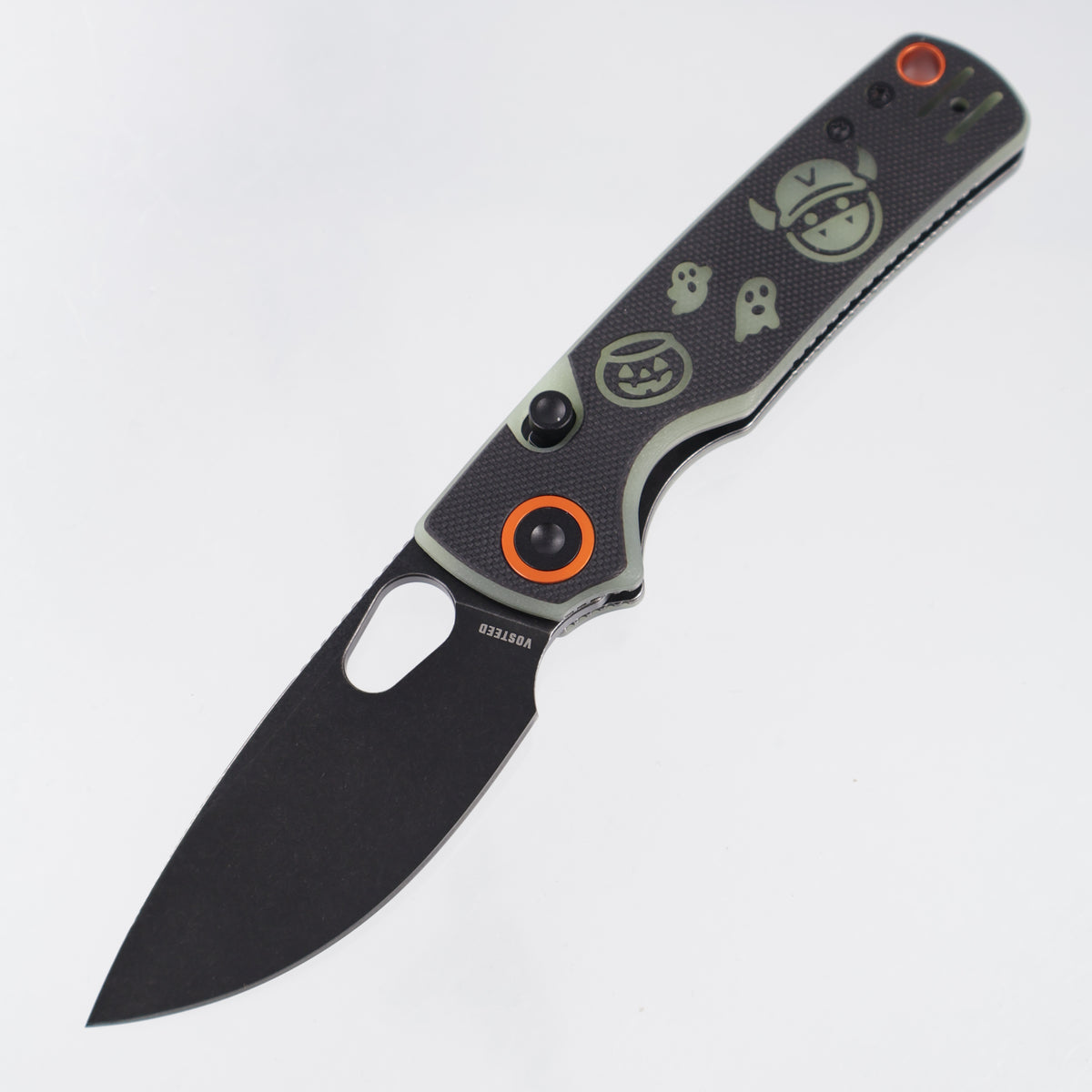 Vosteed Halloween Porcupine - Black & GITD Monster & Jar G10 - Black Stonewash 14C28N - A2630