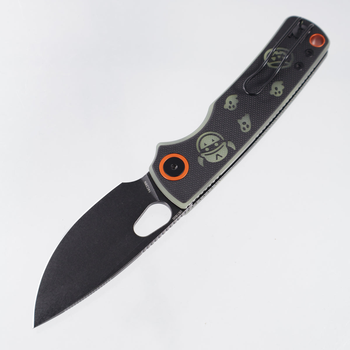 Vosteed Halloween Porcupine - Black & GITD Monster & Jar G10 - Black Stonewash 14C28N - A2630