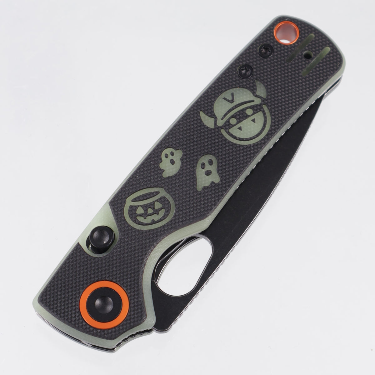 Vosteed Halloween Porcupine - Black & GITD Monster & Jar G10 - Black Stonewash 14C28N - A2630