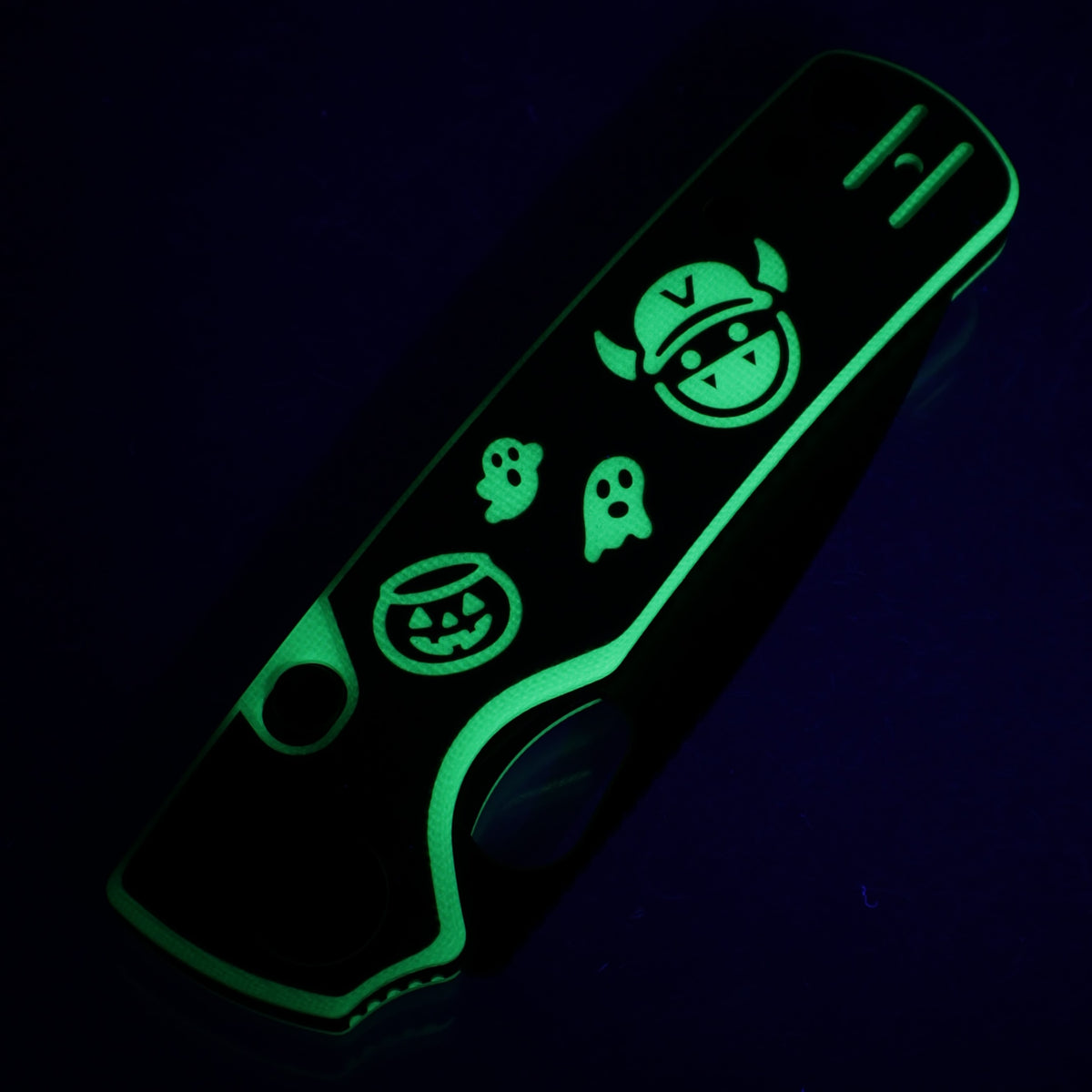 Vosteed Halloween Porcupine - Black & GITD Monster & Jar G10 - Black Stonewash 14C28N - A2630