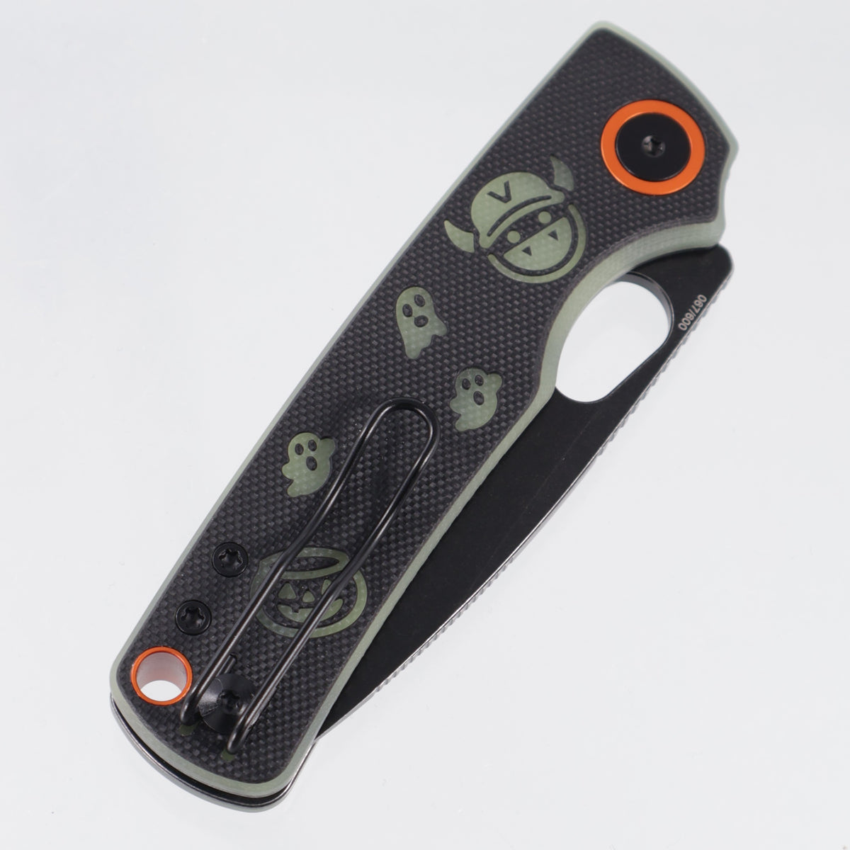 Vosteed Halloween Porcupine - Black & GITD Monster & Jar G10 - Black Stonewash 14C28N - A2630