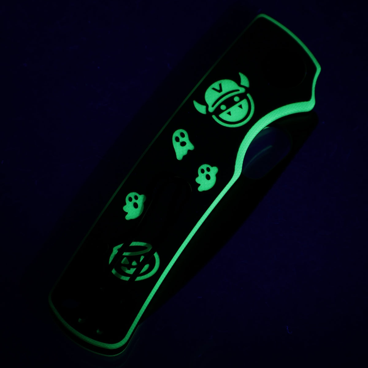 Vosteed Halloween Porcupine - Black & GITD Monster & Jar G10 - Black Stonewash 14C28N - A2630