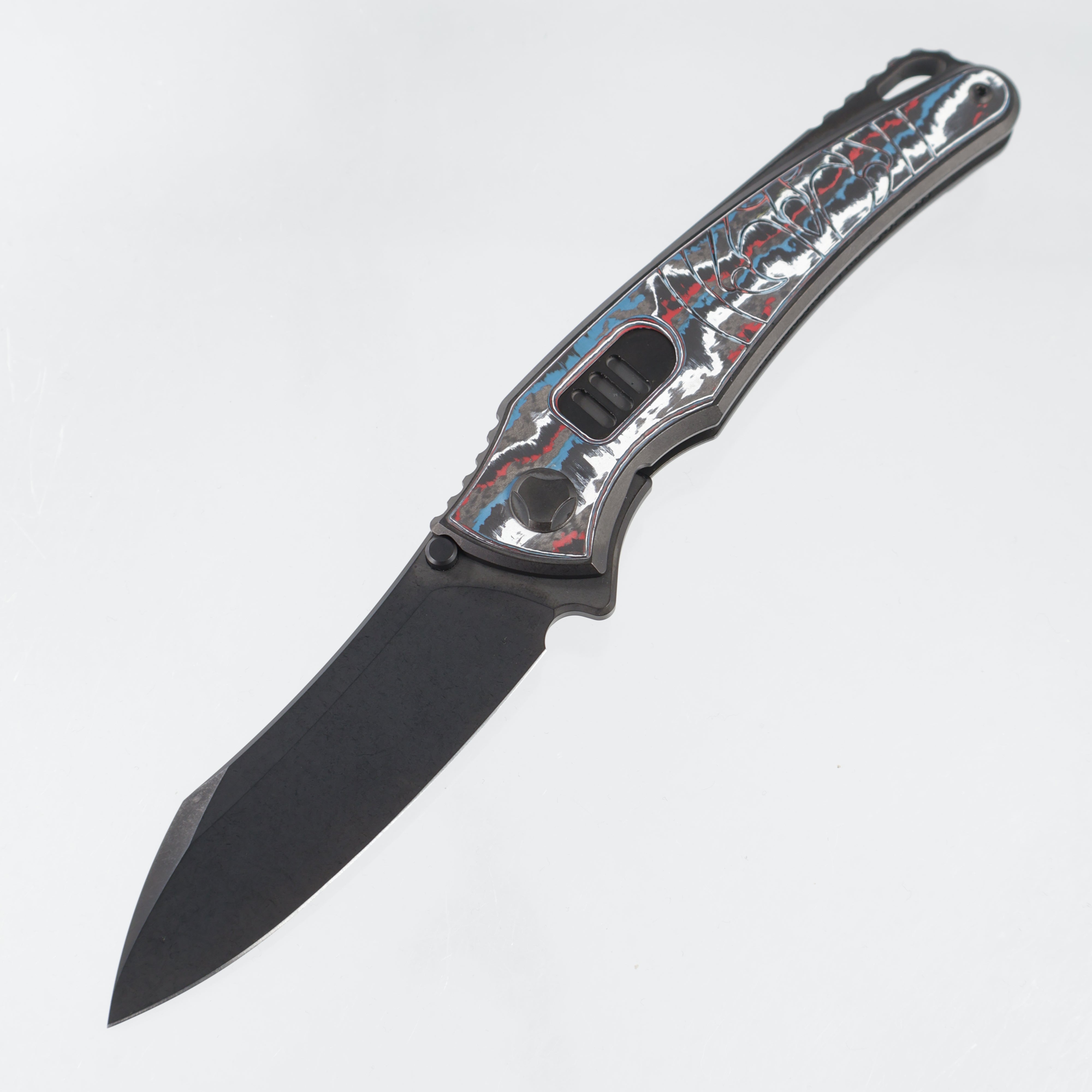 Hawk Knives Talon Auto - DLC Titanium w/ Crosscut Nebula Fat