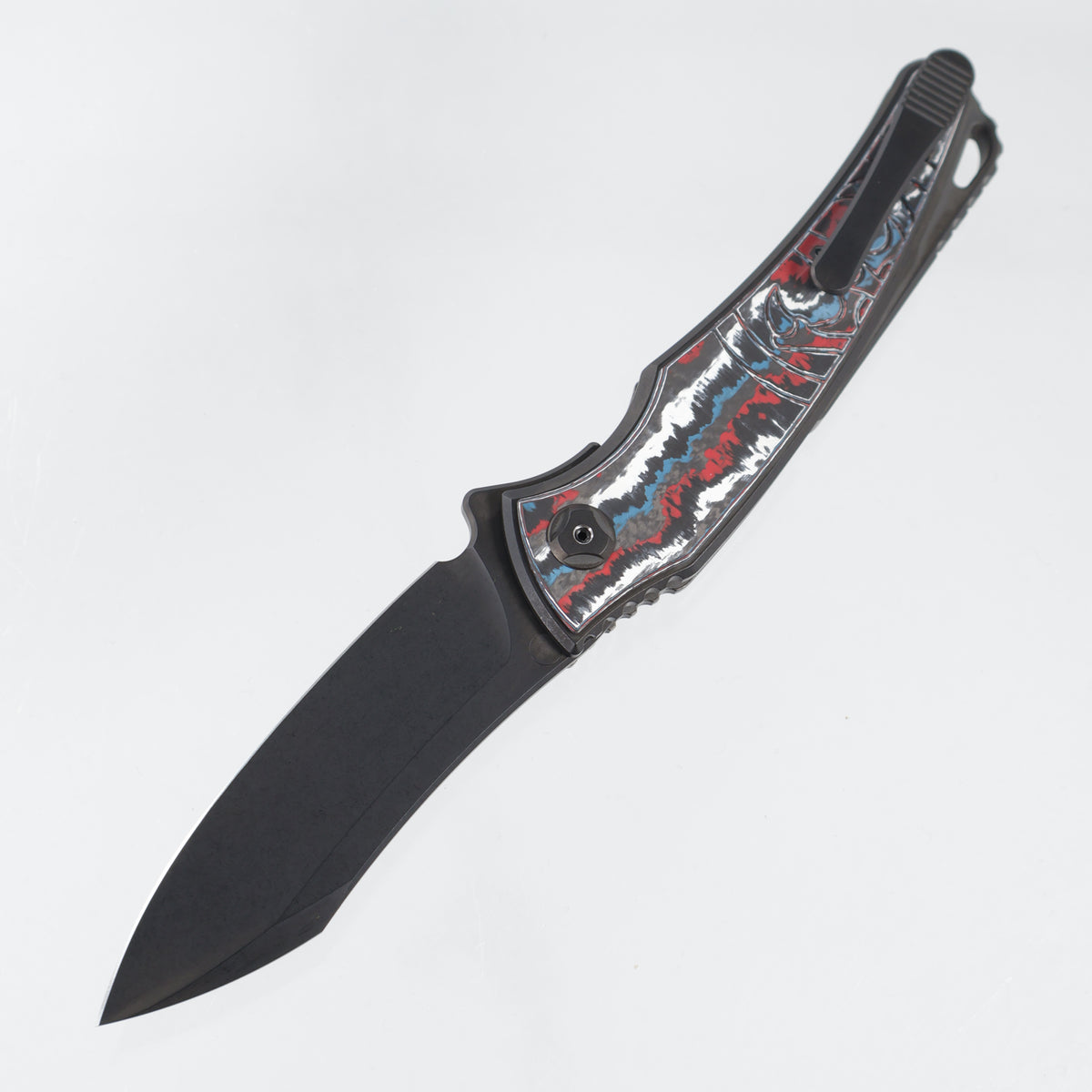 Hawk Knives Talon Auto - DLC Titanium w/ Crosscut Nebula Fat Carbon - DLC M390