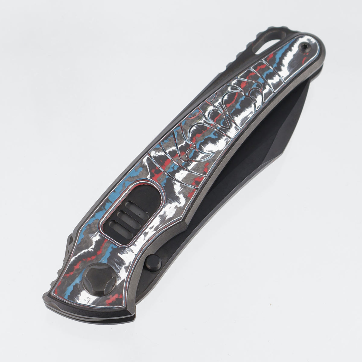 Hawk Knives Talon Auto - DLC Titanium w/ Crosscut Nebula Fat Carbon - DLC M390