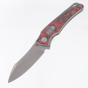 Hawk Knives Talon Auto - Darkwash Titanium w/ Dragonscale Lava Flow Fat Carbon - Darkwash M390