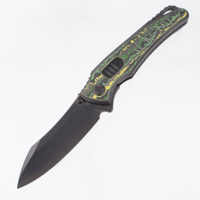 Hawk Knives Talon Auto - DLC Titanium w/ Crosscut Toxic Storm Fat Carbon - DLC M390