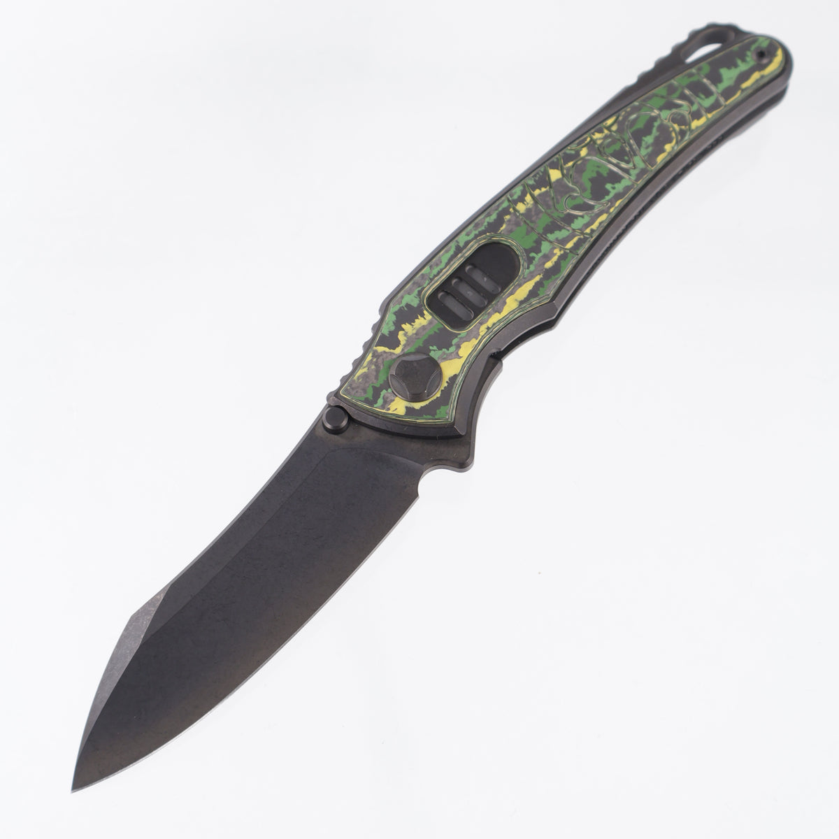 Hawk Knives Talon Auto - DLC Titanium w/ Crosscut Toxic Storm Fat Carbon - DLC M390