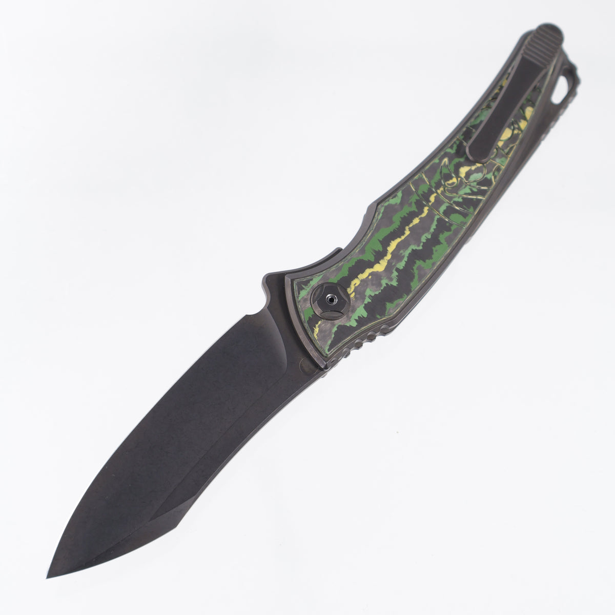 Hawk Knives Talon Auto - DLC Titanium w/ Crosscut Toxic Storm Fat Carbon - DLC M390