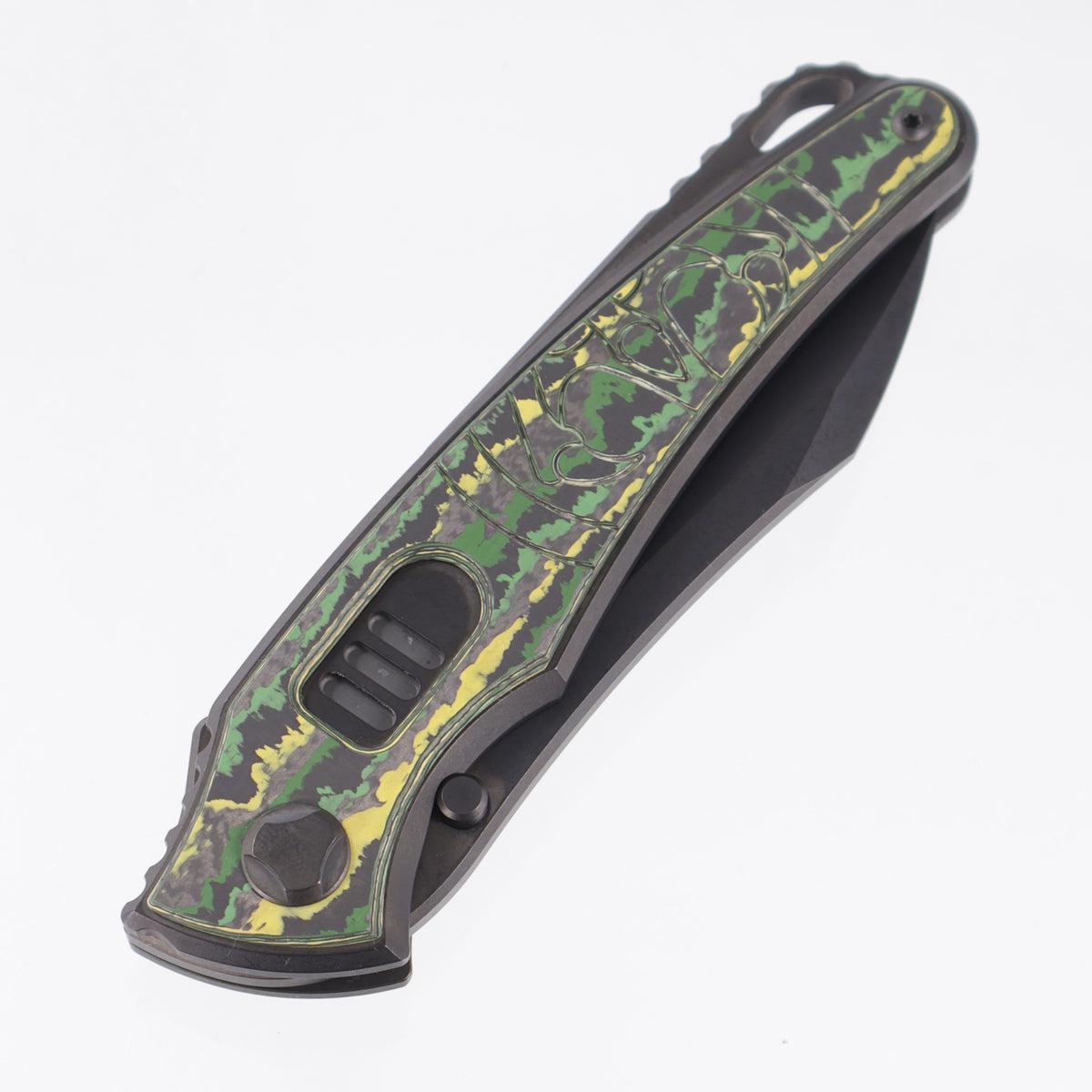 Hawk Knives Talon Auto - DLC Titanium w/ Crosscut Toxic Storm Fat Carbon - DLC M390